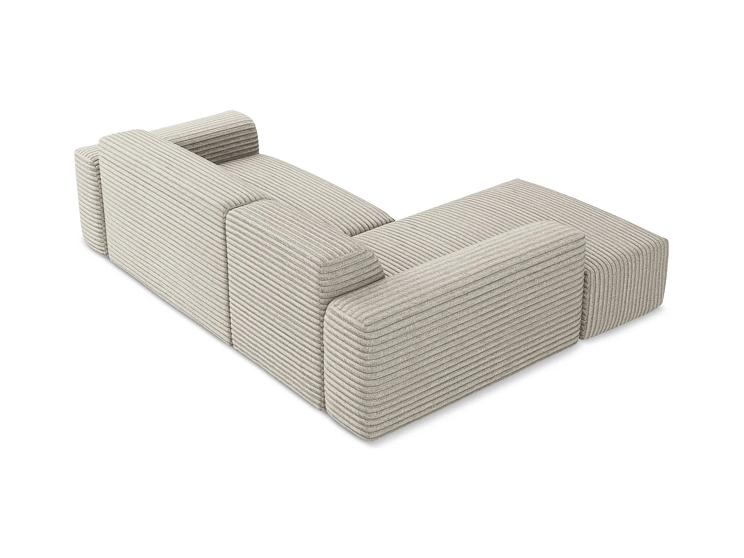 3-Sitzer Modulares Ecksofa - Ecke Links - Cord - Dunkelbeige - KELI
