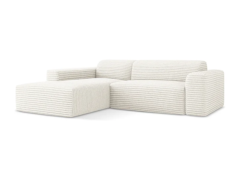 3-Sitzer Modulares Ecksofa - Ecke Links - Cord - Hell beige - KELI