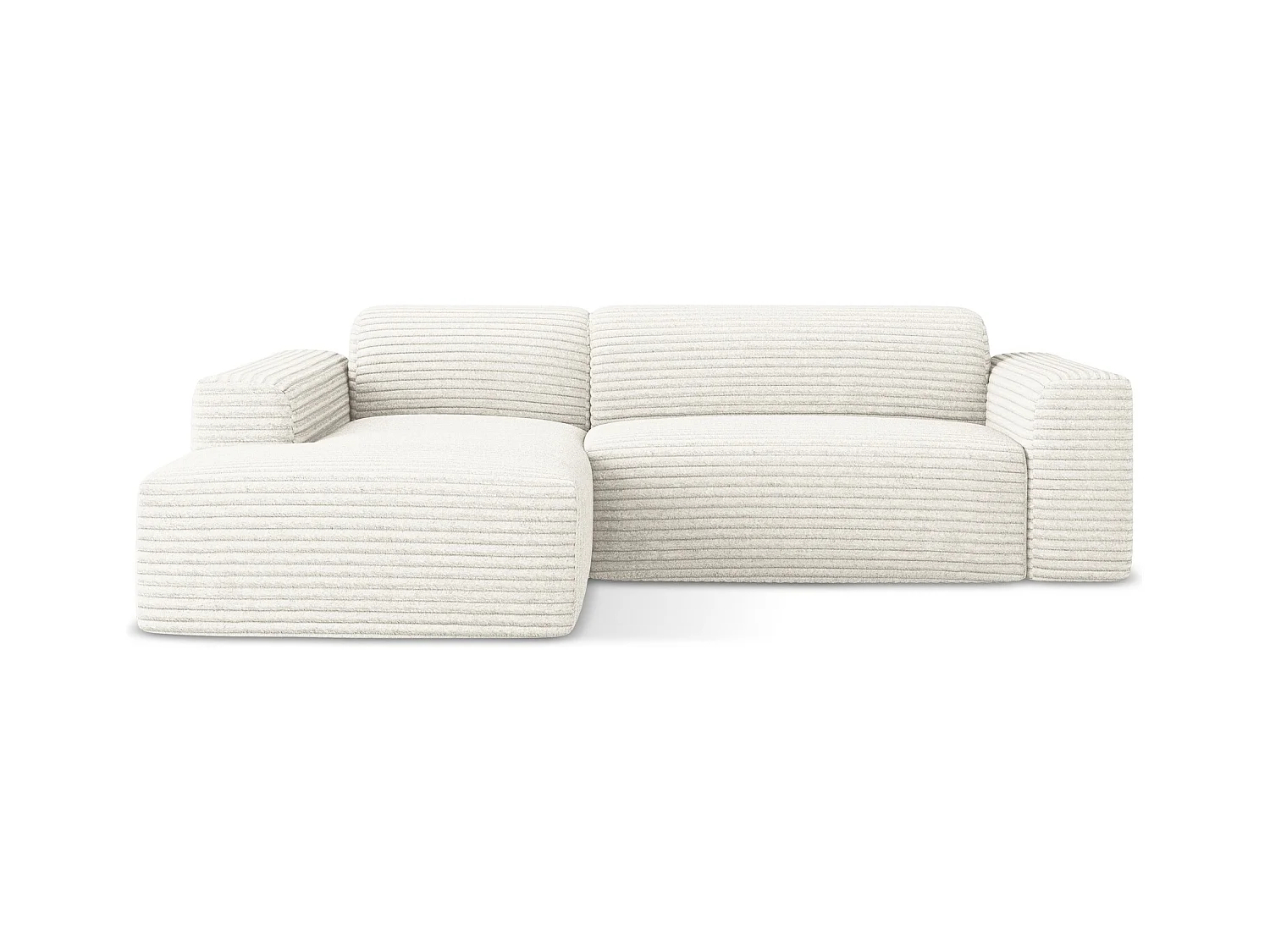 3-Sitzer Modulares Ecksofa - Ecke Links - Cord - Hell beige - KELI