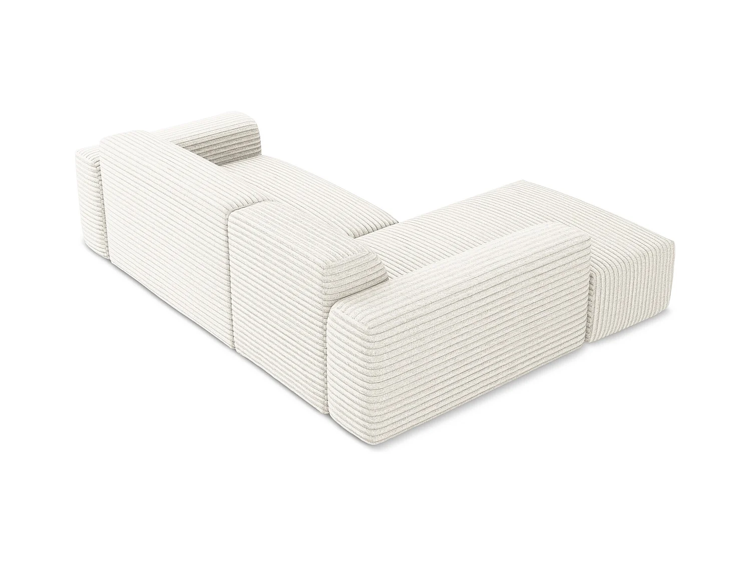 3-Sitzer Modulares Ecksofa - Ecke Links - Cord - Hell beige - KELI