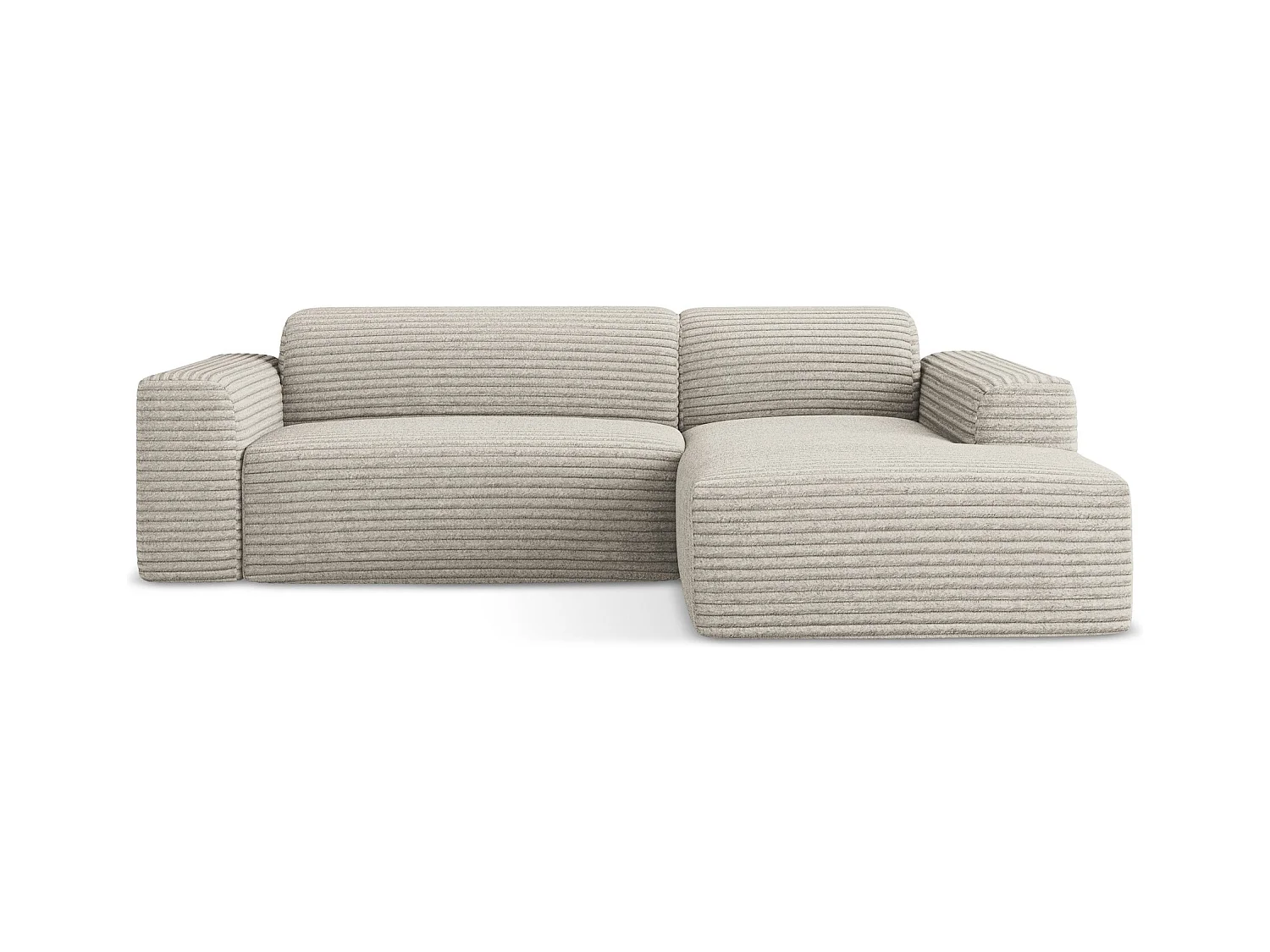 Modulaire hoekbank rechts van donkerbeige ribfluweel - KELI