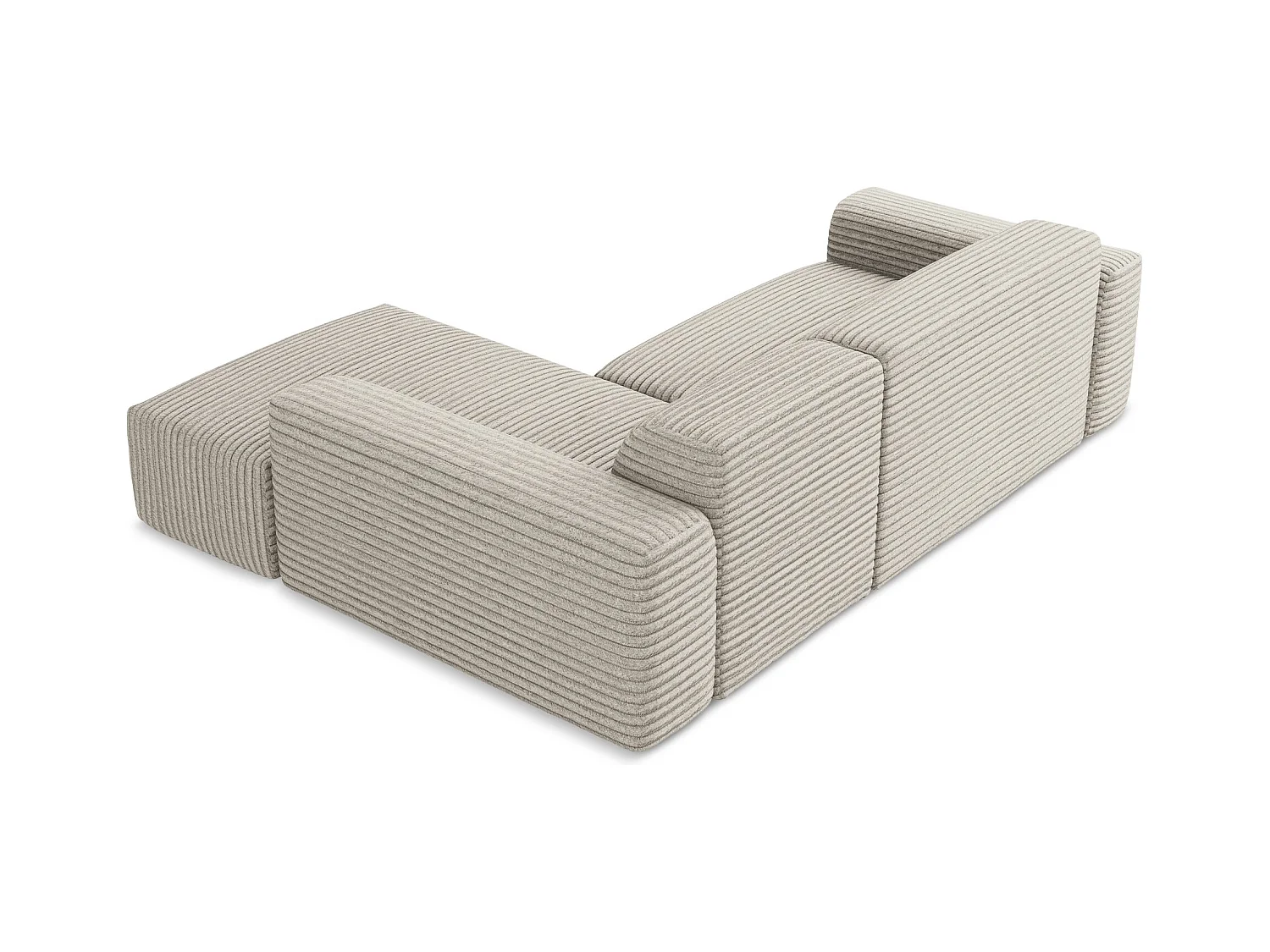 Modulaire hoekbank rechts van donkerbeige ribfluweel - KELI