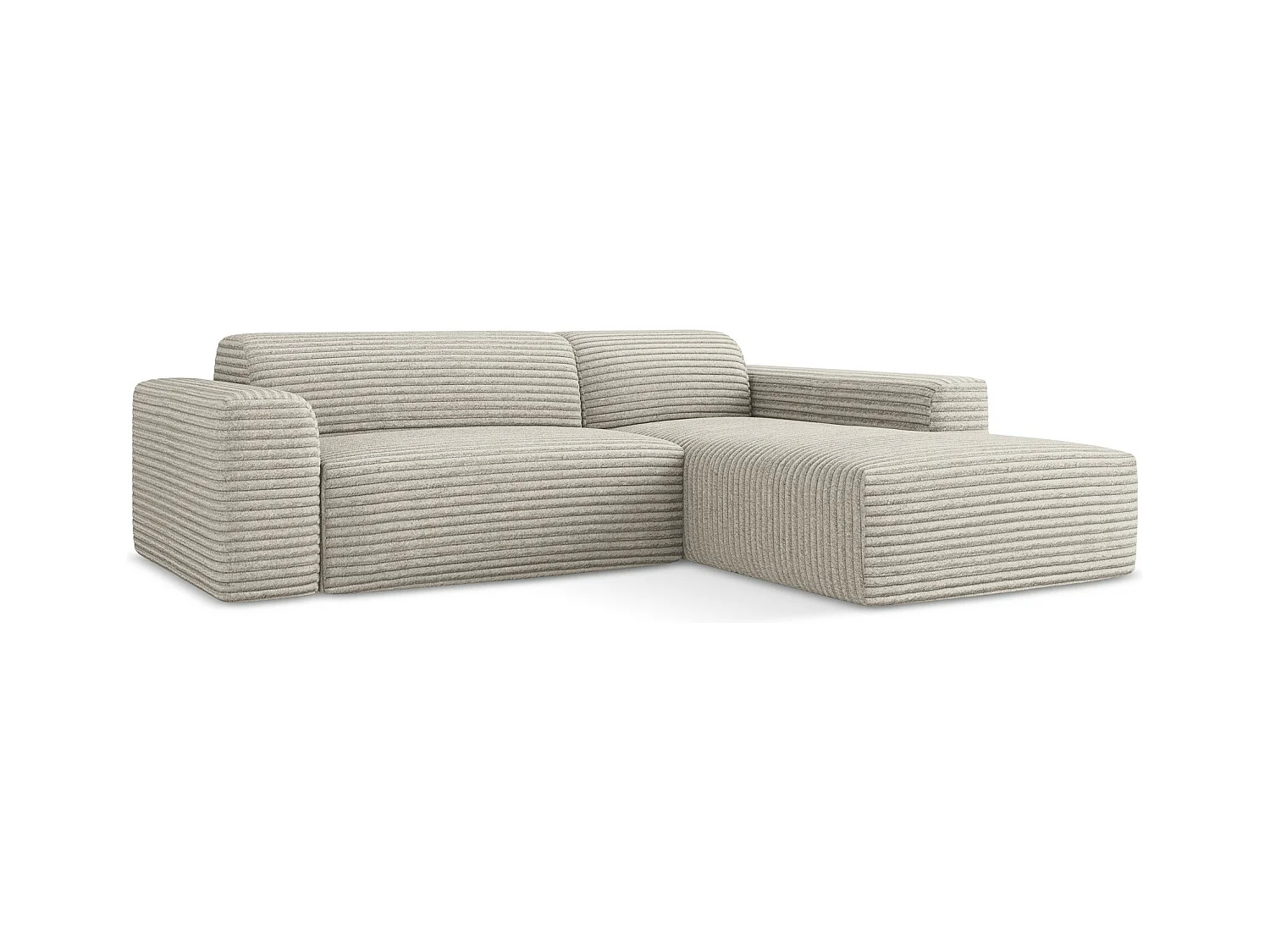 3-Sitzer Modulares Ecksofa - Ecke Rechts - Cord - Dunkelbeige - KELI
