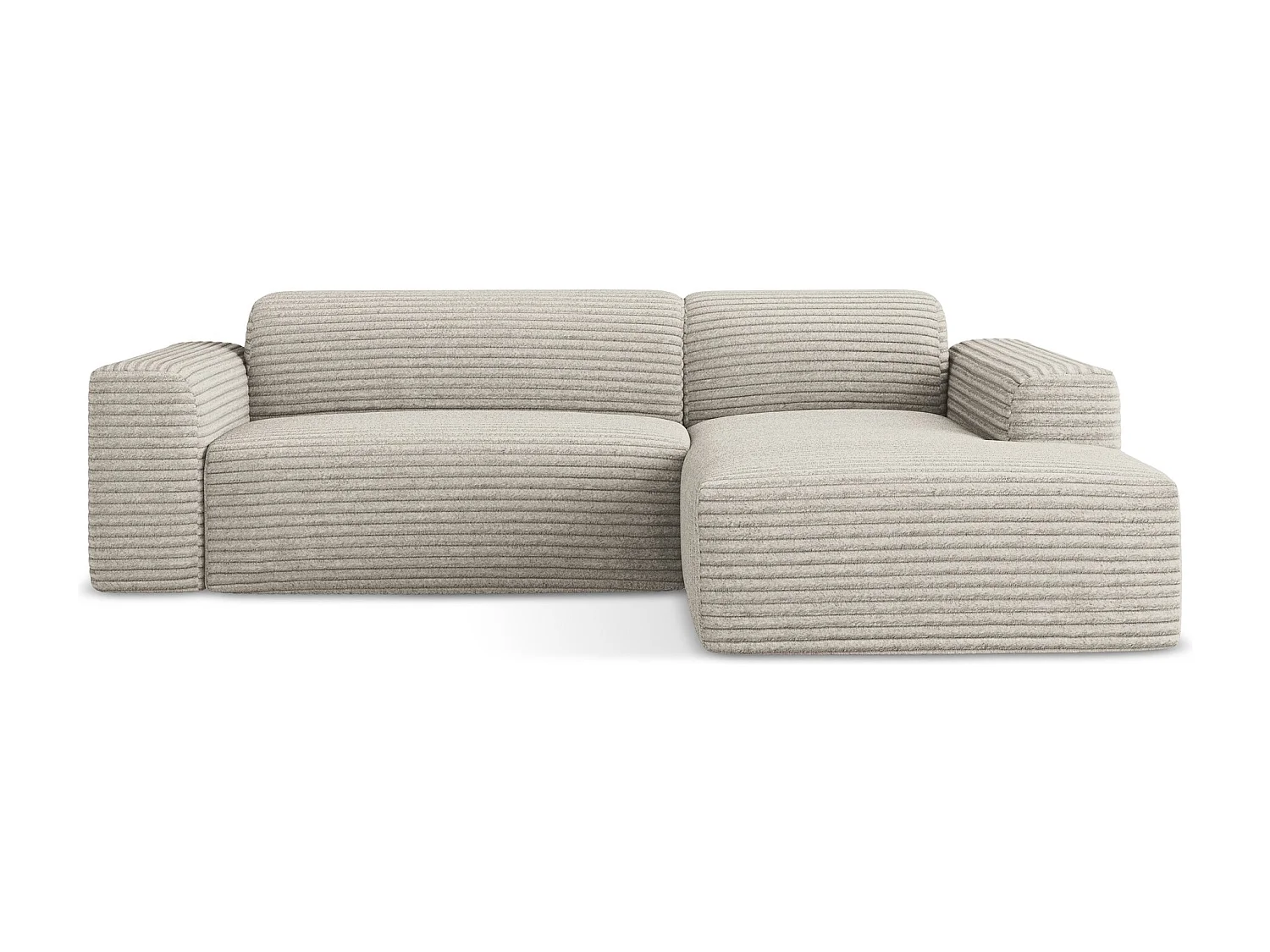 Modulaire hoekbank rechts van donkerbeige ribfluweel - KELI