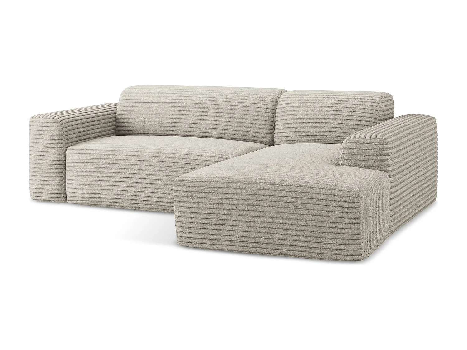 Modulaire hoekbank rechts van donkerbeige ribfluweel - KELI