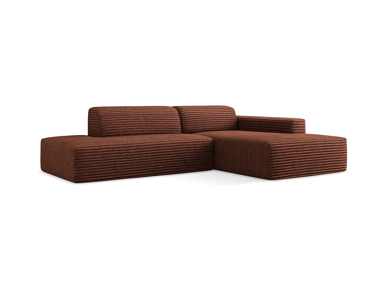 3-Sitzer Modulares Ecksofa - Ecke Links - Cord - Terrakotta - KELI
