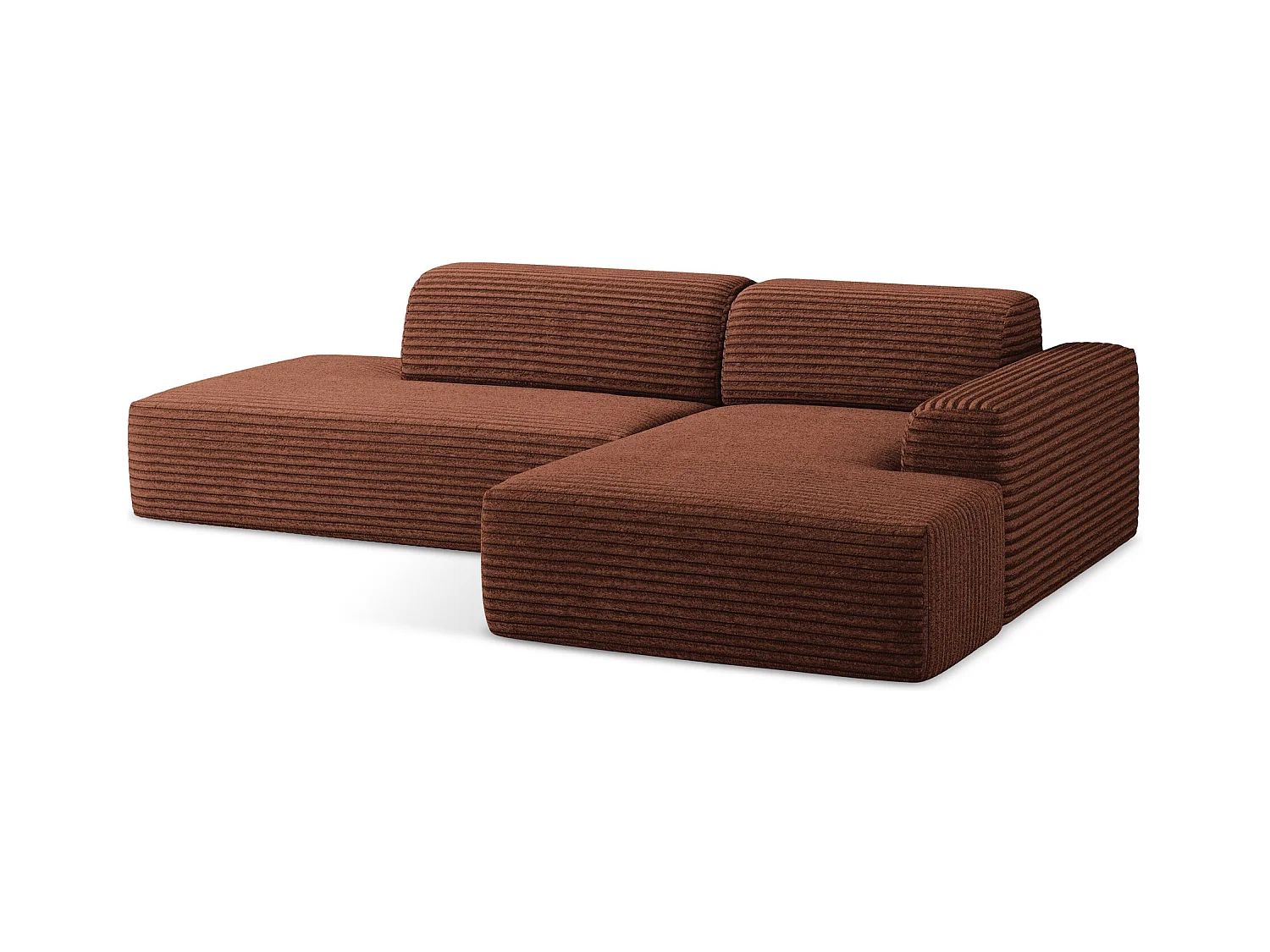 3-Sitzer Modulares Ecksofa - Ecke Links - Cord - Terrakotta - KELI