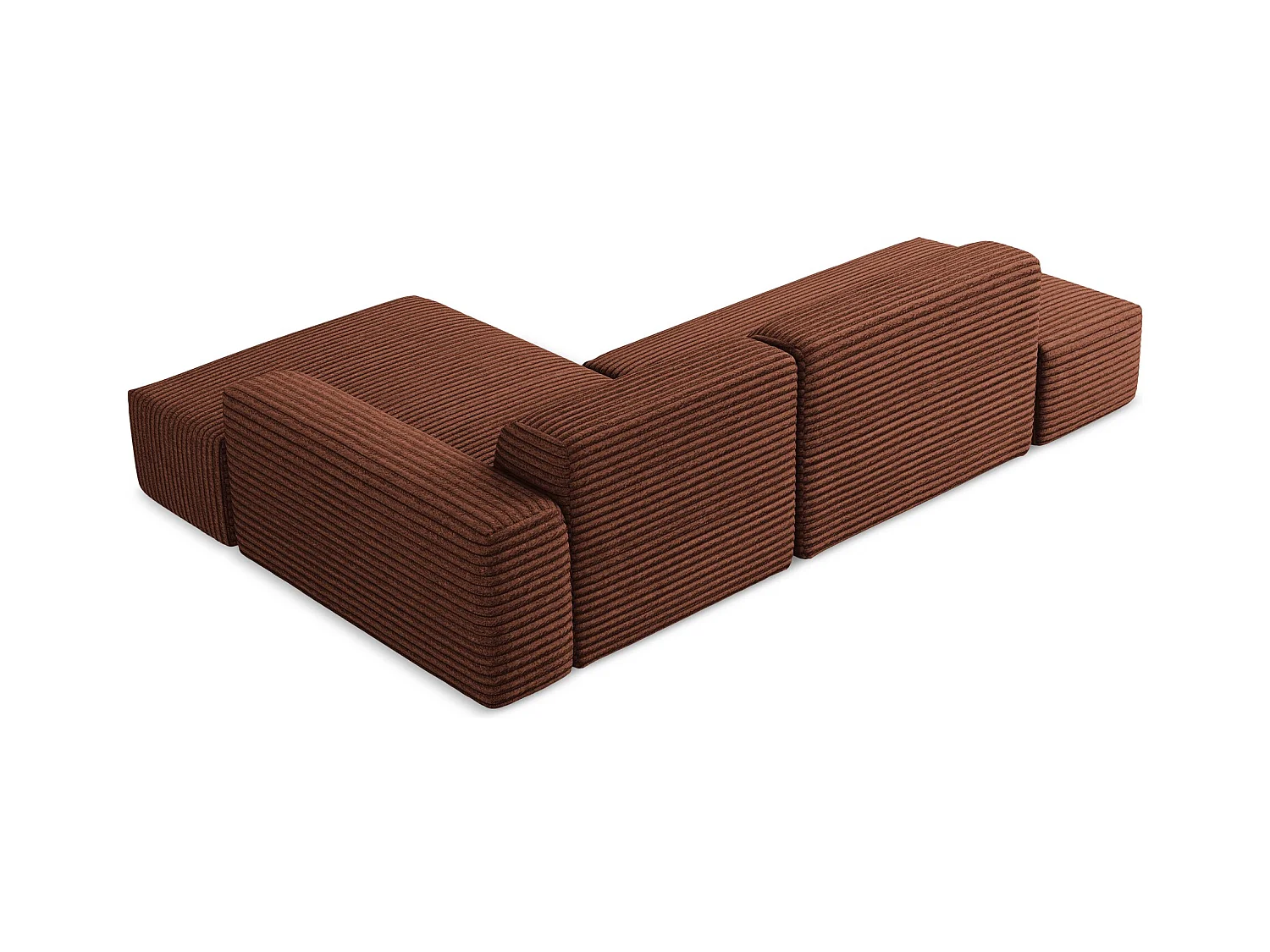 3-Sitzer Modulares Ecksofa - Ecke Links - Cord - Terrakotta - KELI