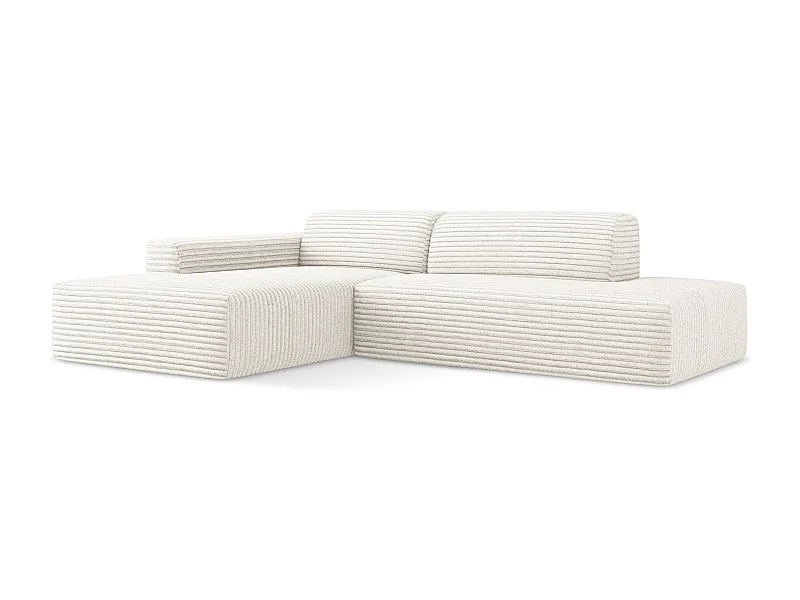 Narożnik prawostronny - z tkaniny sztruksowej - jasny beż - KELI