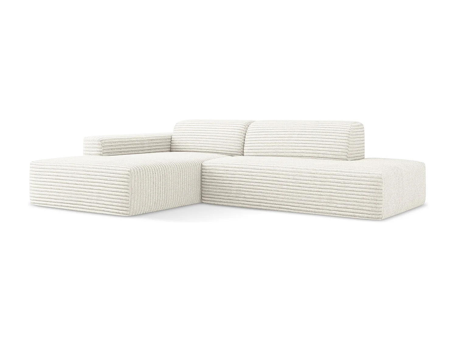 Narożnik prawostronny - z tkaniny sztruksowej - jasny beż - KELI