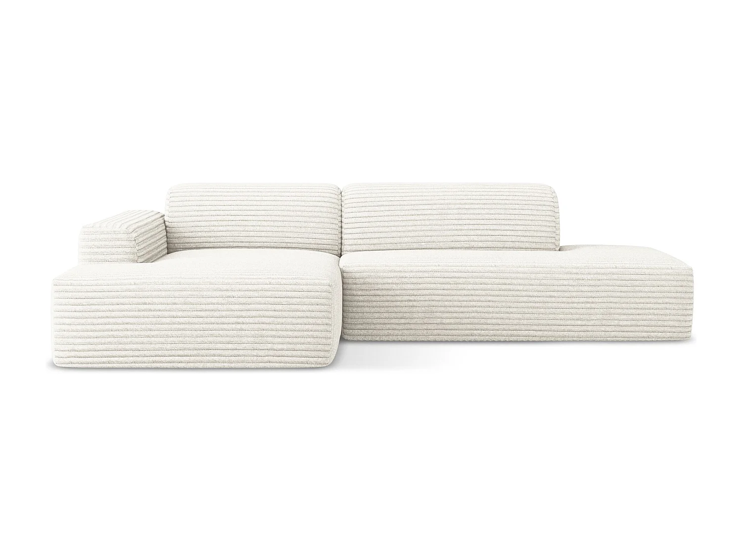 Narożnik prawostronny - z tkaniny sztruksowej - jasny beż - KELI