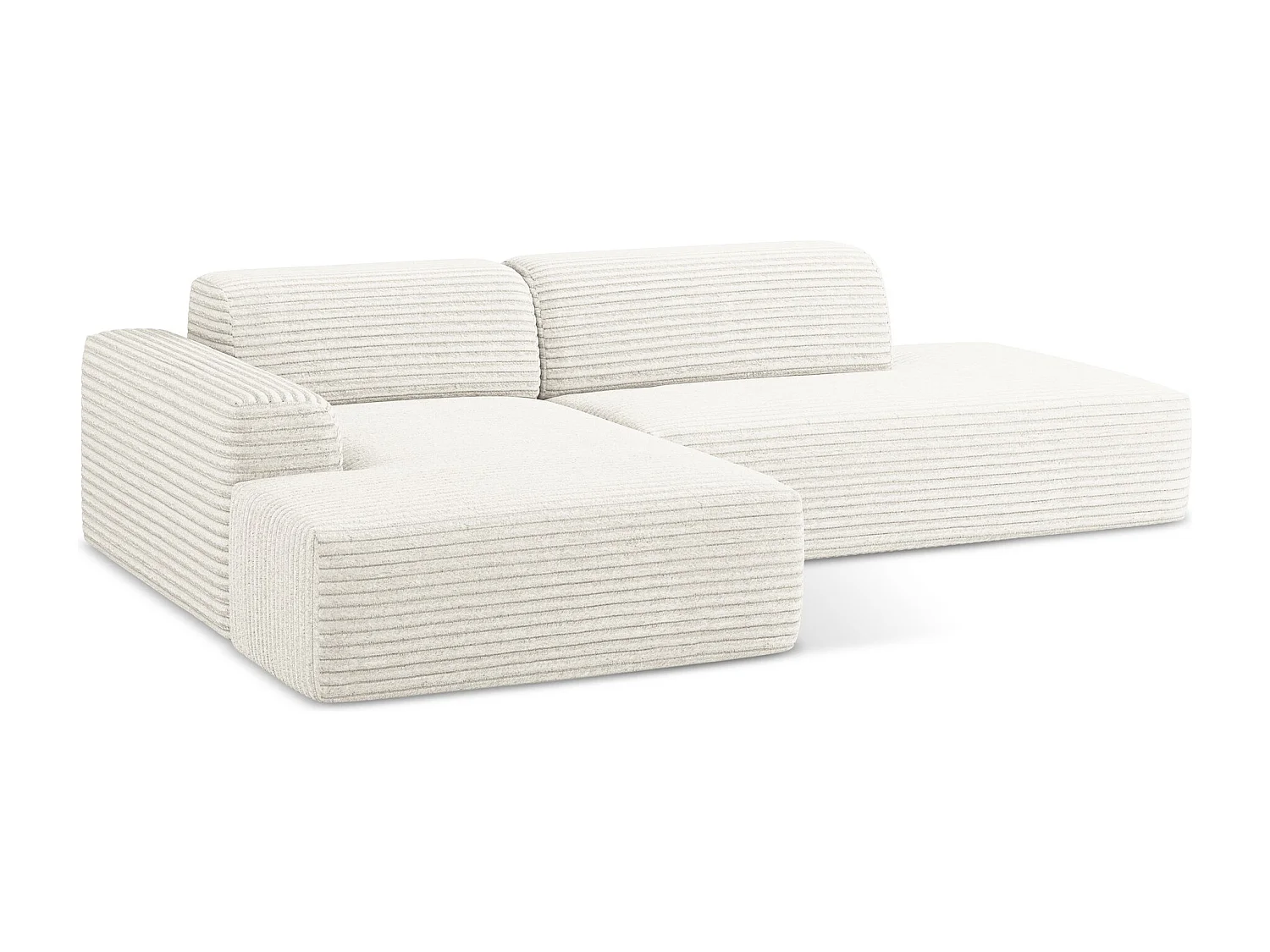 Narożnik prawostronny - z tkaniny sztruksowej - jasny beż - KELI