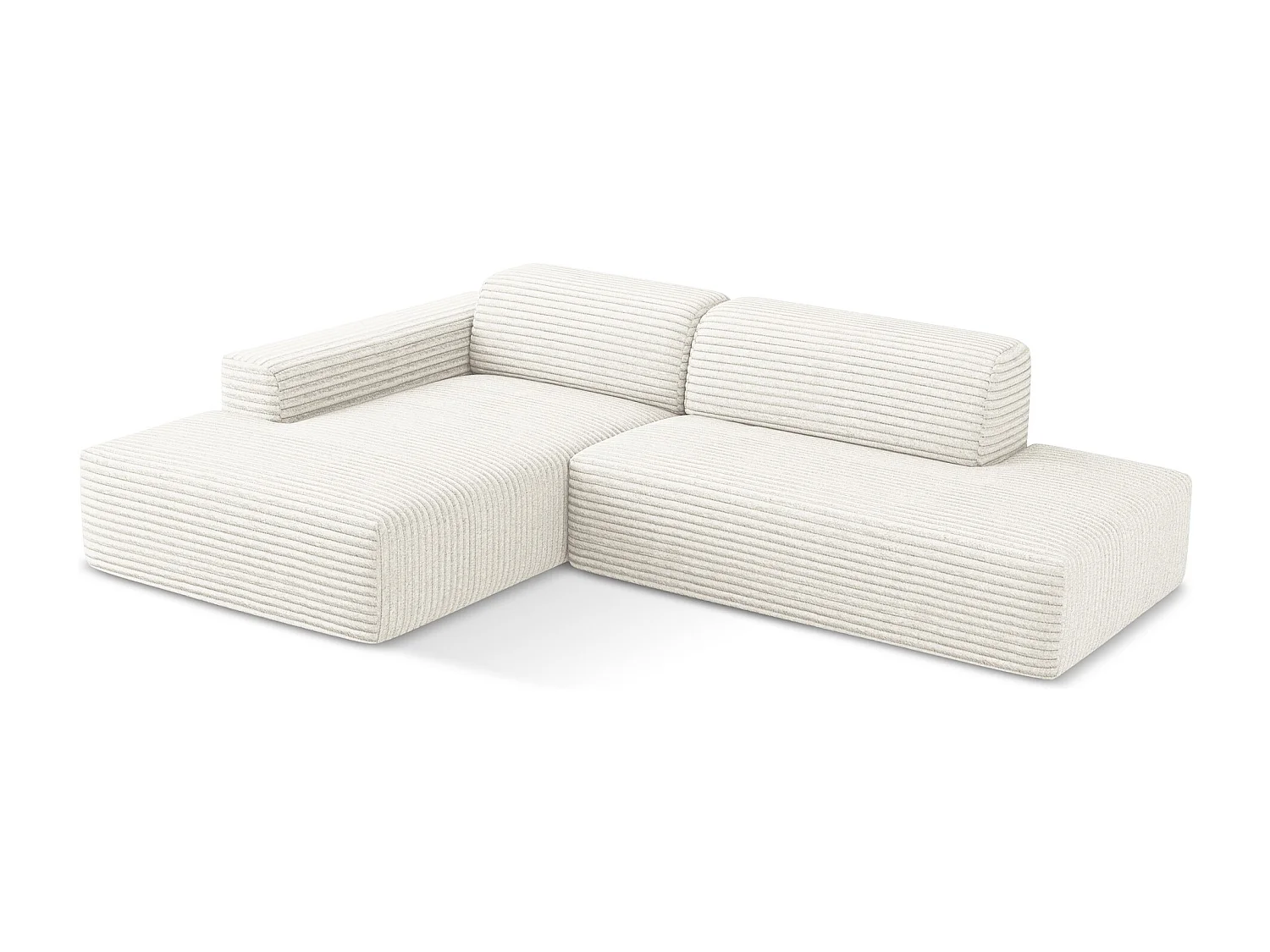 Narożnik prawostronny - z tkaniny sztruksowej - jasny beż - KELI