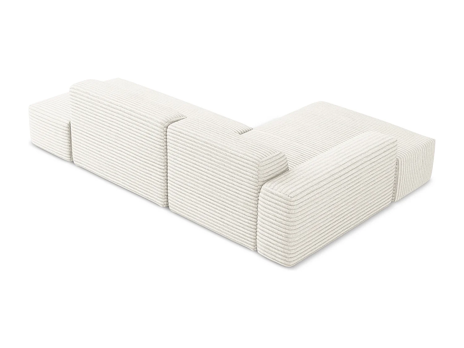 Narożnik prawostronny - z tkaniny sztruksowej - jasny beż - KELI