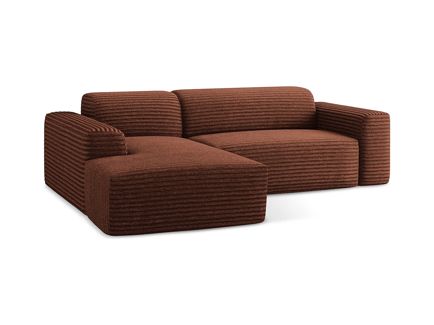 3-Sitzer Modulares Ecksofa - Ecke Links - Cord - Terrakotta - KELI