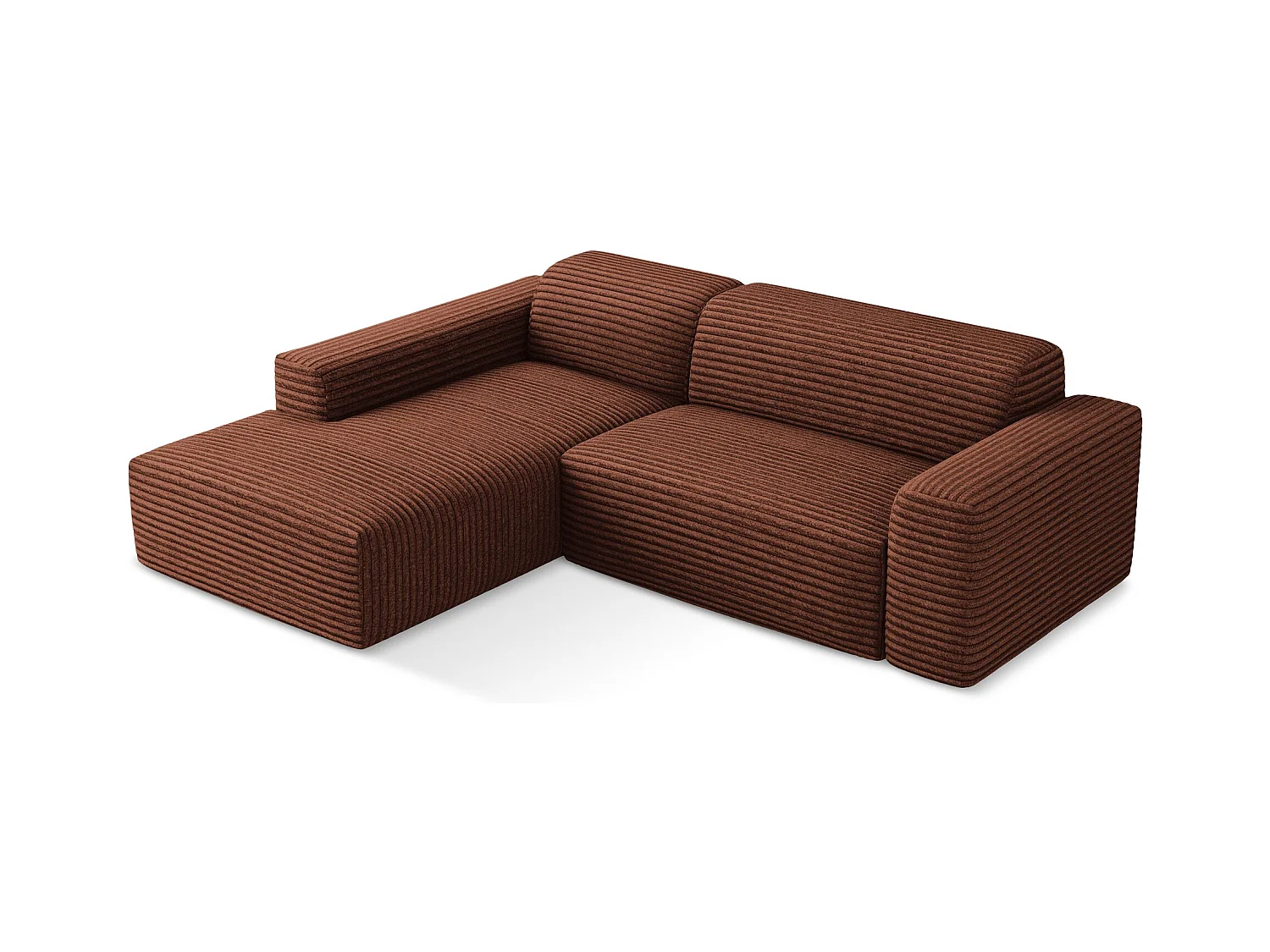 3-Sitzer Modulares Ecksofa - Ecke Links - Cord - Terrakotta - KELI