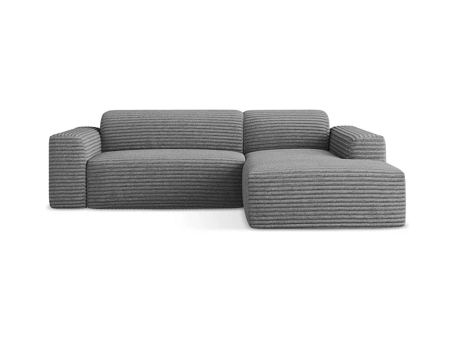 3-Sitzer Modulares Ecksofa - Ecke Rechts - Cord - Dunkelgrau - KELI