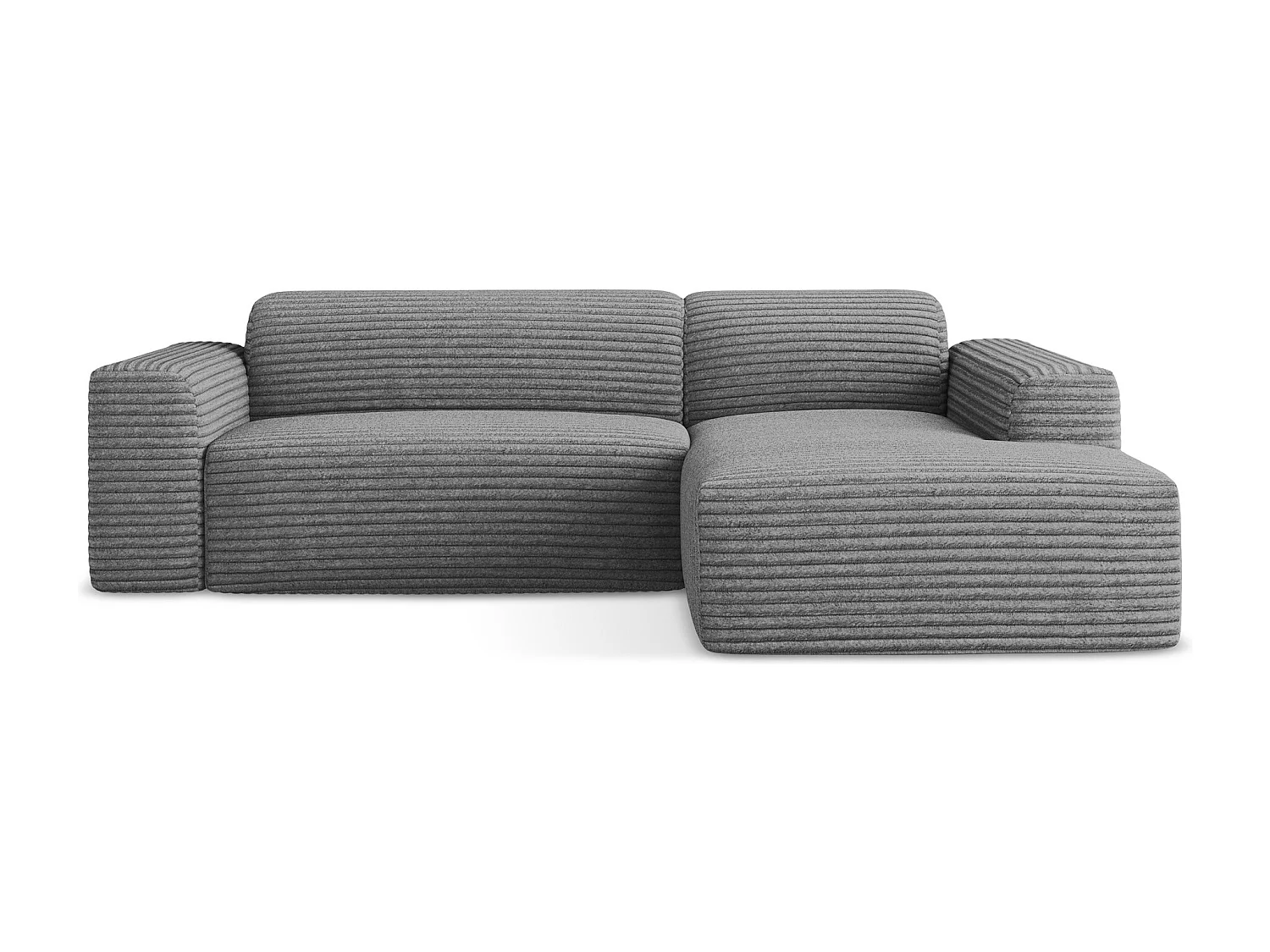 3-Sitzer Modulares Ecksofa - Ecke Rechts - Cord - Dunkelgrau - KELI