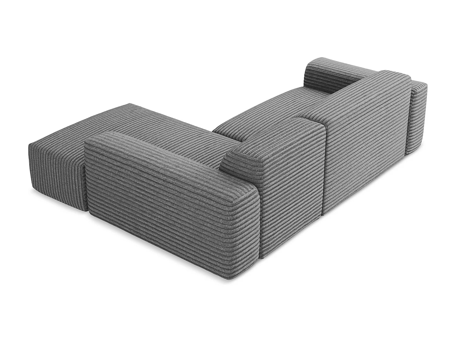 3-Sitzer Modulares Ecksofa - Ecke Rechts - Cord - Dunkelgrau - KELI