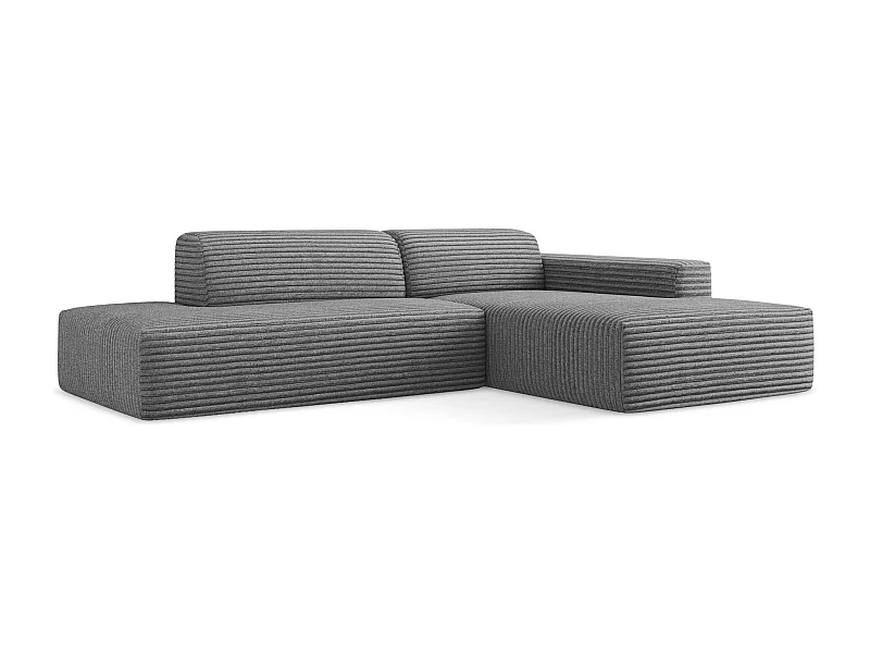 3-Sitzer Modulares Ecksofa - Ecke Links - Cord - Dunkelgrau - KELI