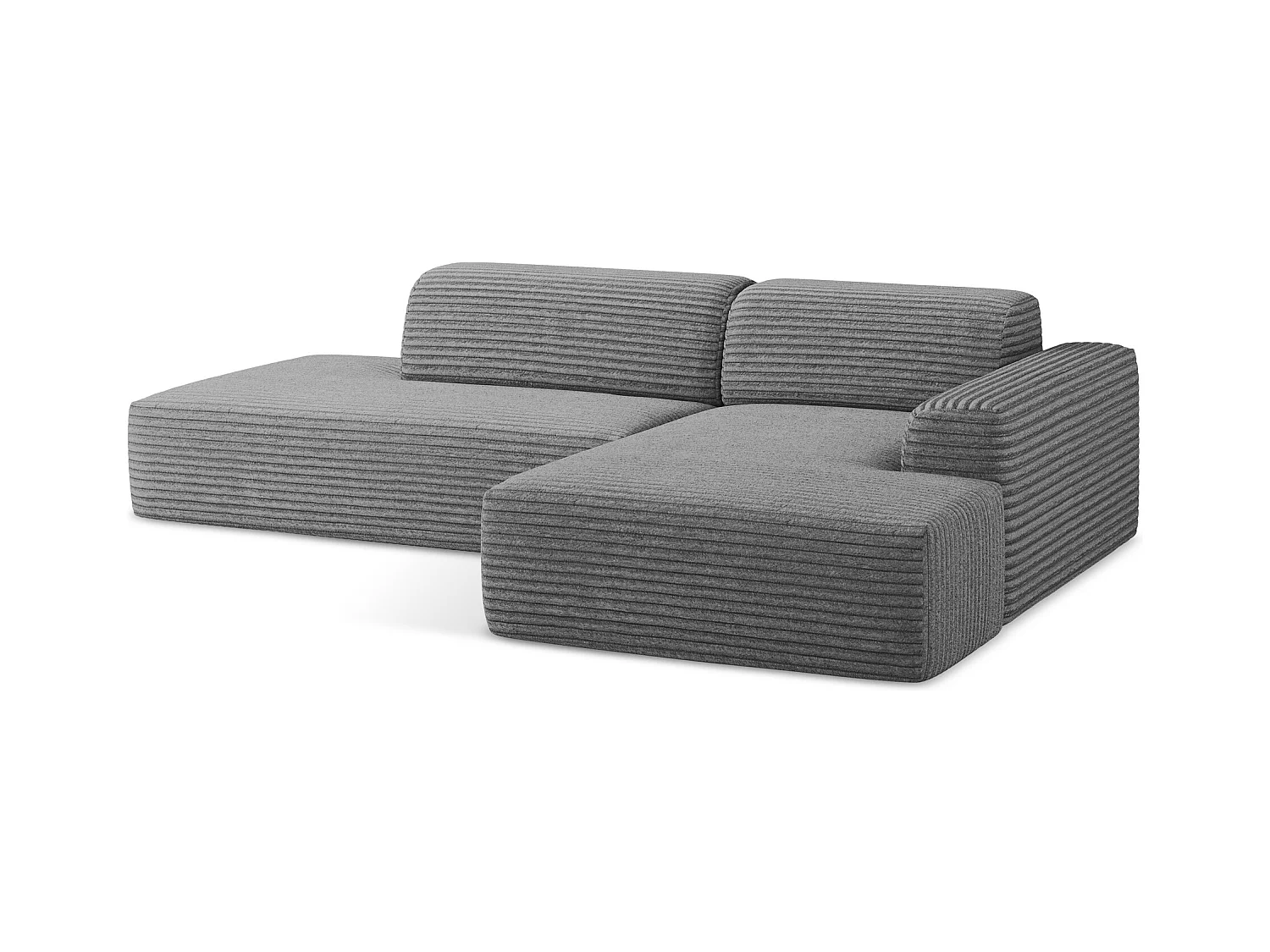 Modulaire hoekbank links van donkergrijs ribfluweel - KELI