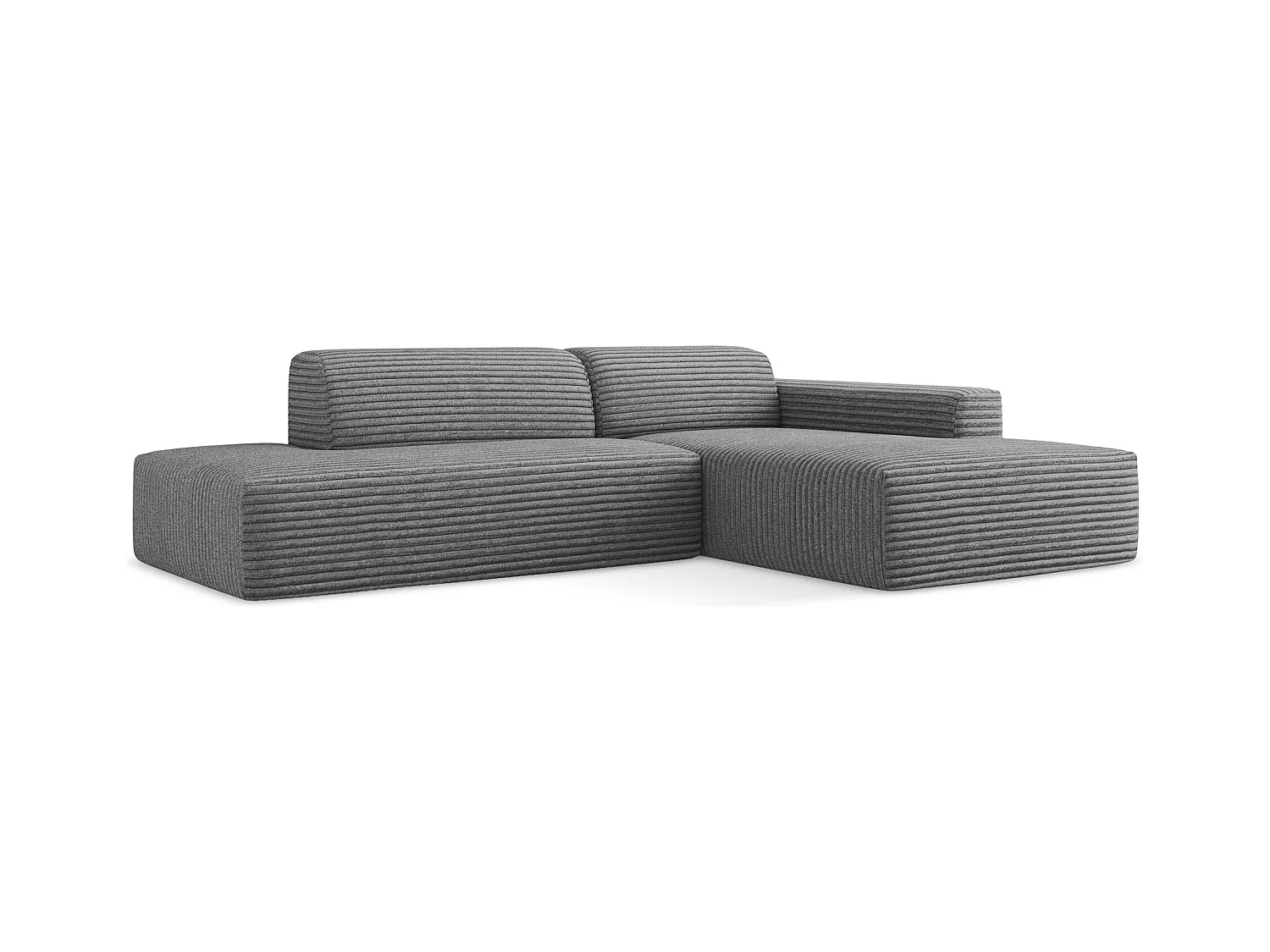 3-Sitzer Modulares Ecksofa - Ecke Links - Cord - Dunkelgrau - KELI