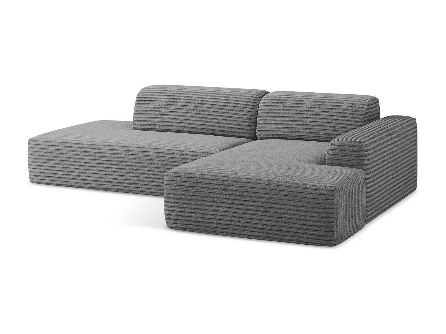 Modulaire hoekbank links van donkergrijs ribfluweel - KELI