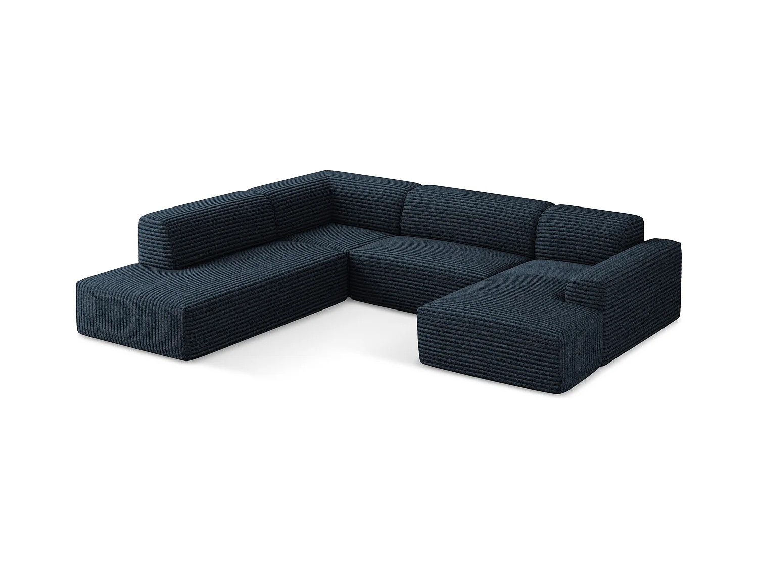 Große Wohnlandschaft Links - - Cord - Königsblau - KELI