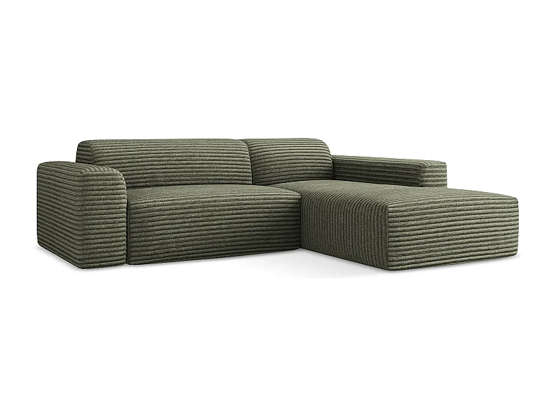 3-Sitzer Modulares Ecksofa - Ecke Rechts - Cord - Olive - KELI