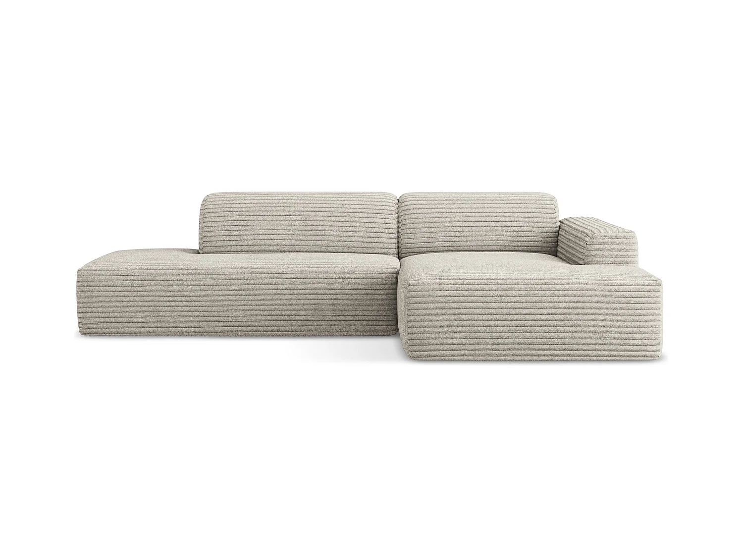 Modulaire hoekbank links van donkerbeige ribfluweel - KELI