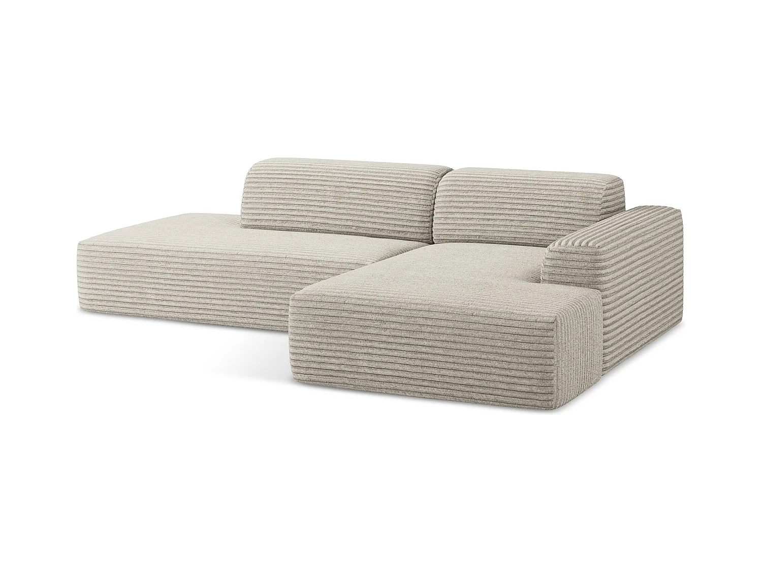 Modulaire hoekbank links van donkerbeige ribfluweel - KELI