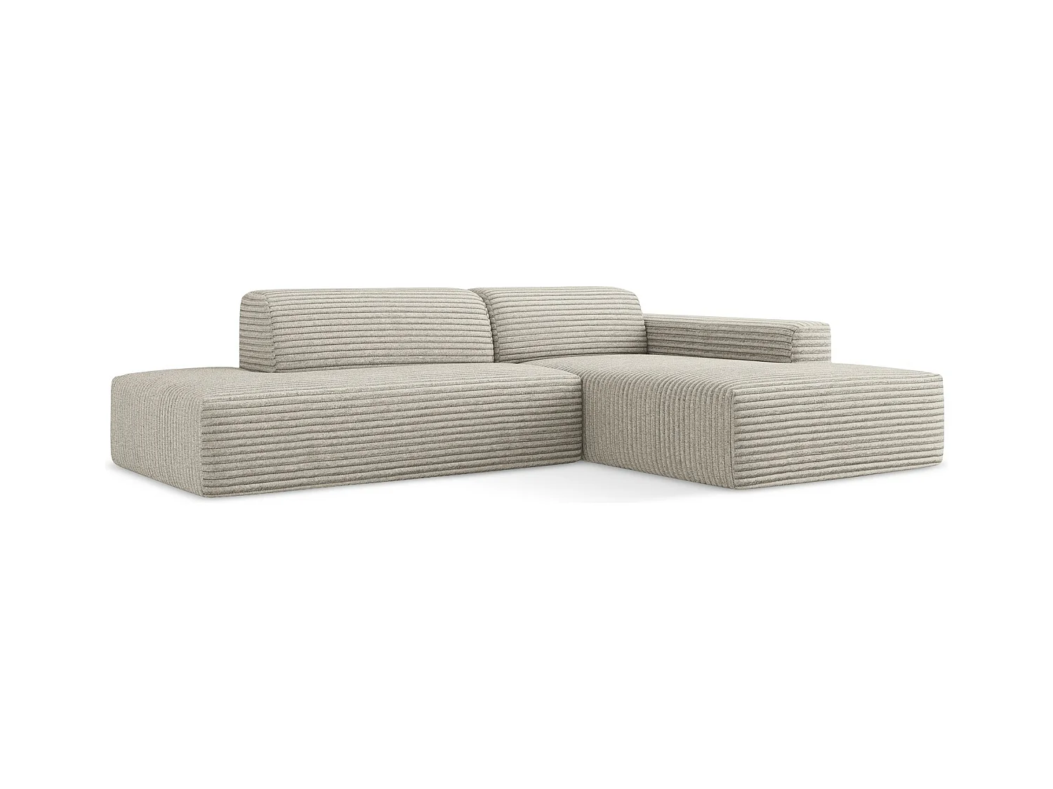 3-Sitzer Modulares Ecksofa - Ecke Links - Cord - Dunkelbeige - KELI