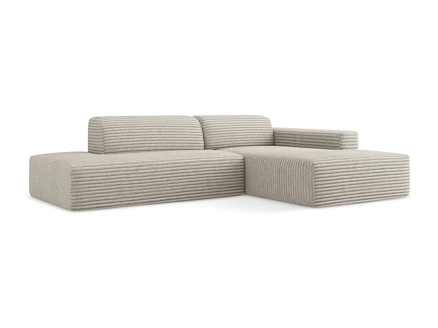 3-Sitzer Modulares Ecksofa - Ecke Links - Cord - Dunkelbeige - KELI