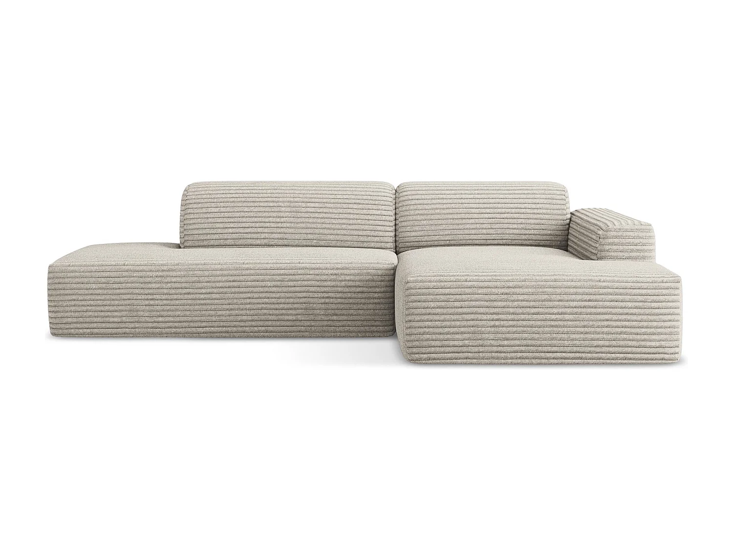 3-Sitzer Modulares Ecksofa - Ecke Links - Cord - Dunkelbeige - KELI