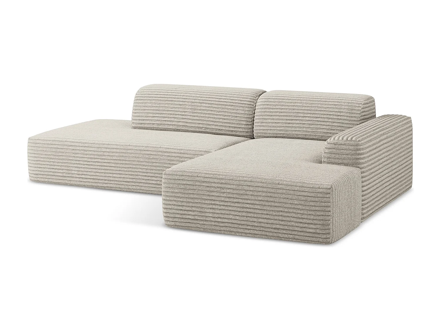 3-Sitzer Modulares Ecksofa - Ecke Links - Cord - Dunkelbeige - KELI