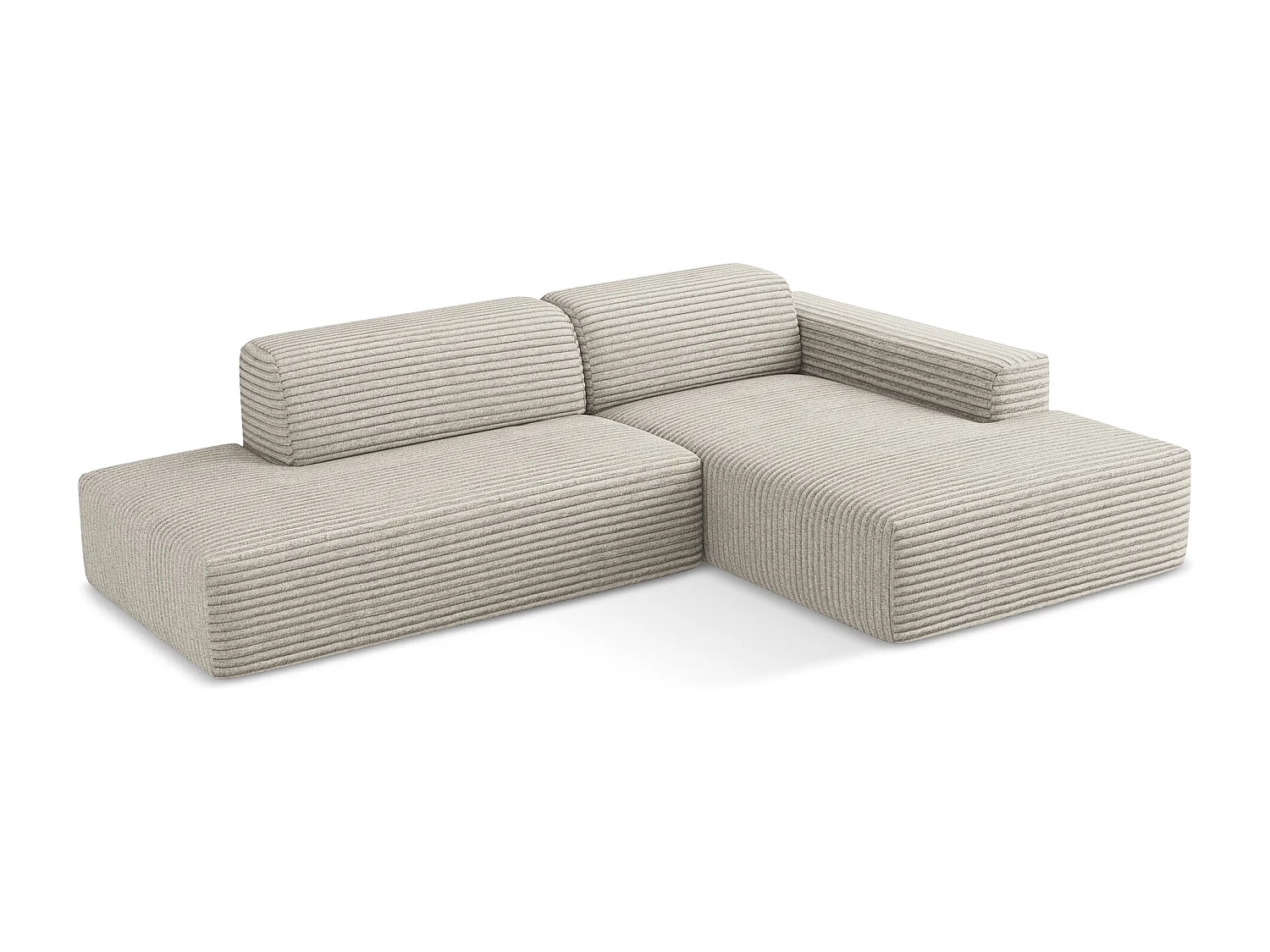 3-Sitzer Modulares Ecksofa - Ecke Links - Cord - Dunkelbeige - KELI