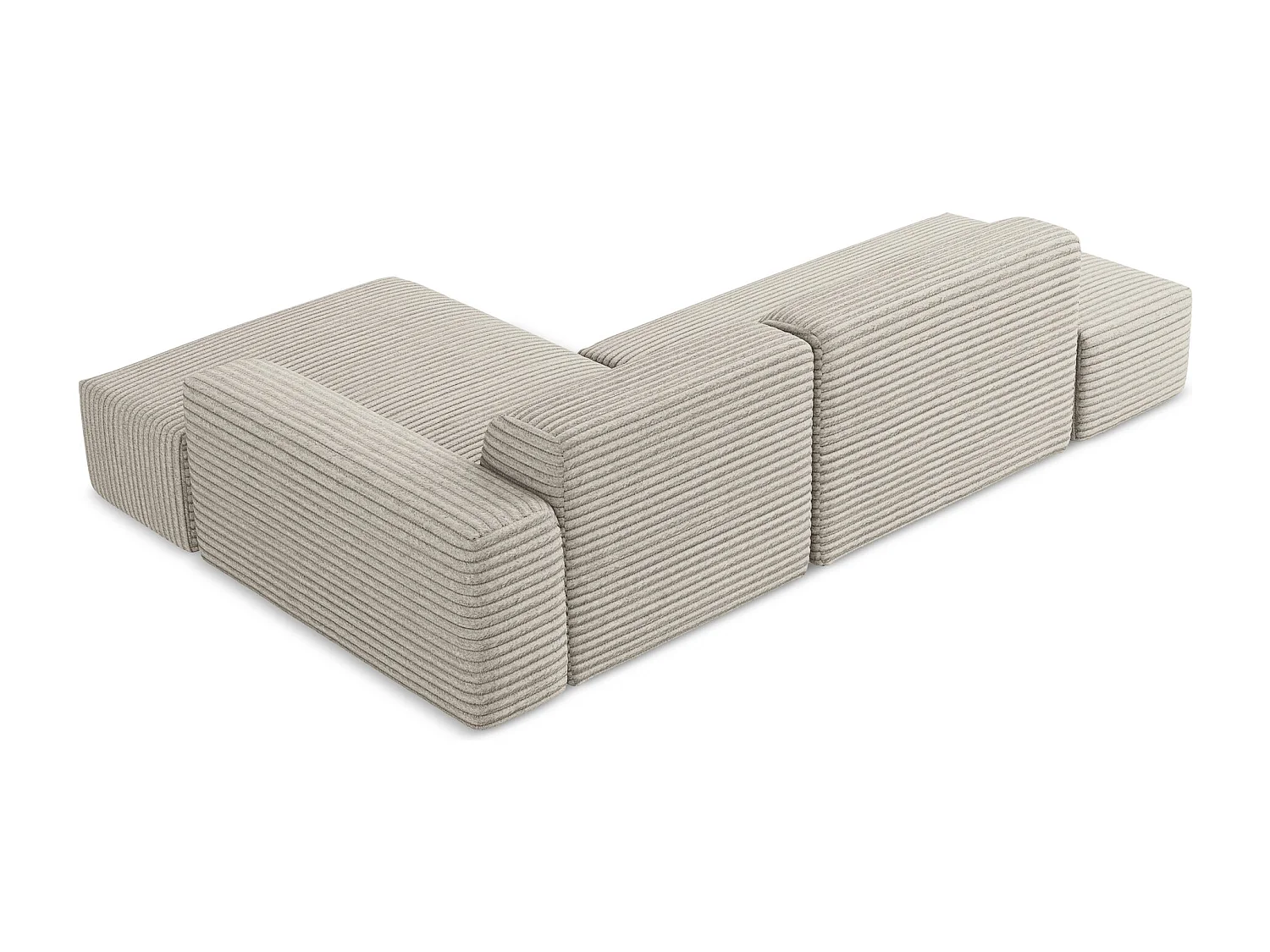 3-Sitzer Modulares Ecksofa - Ecke Links - Cord - Dunkelbeige - KELI
