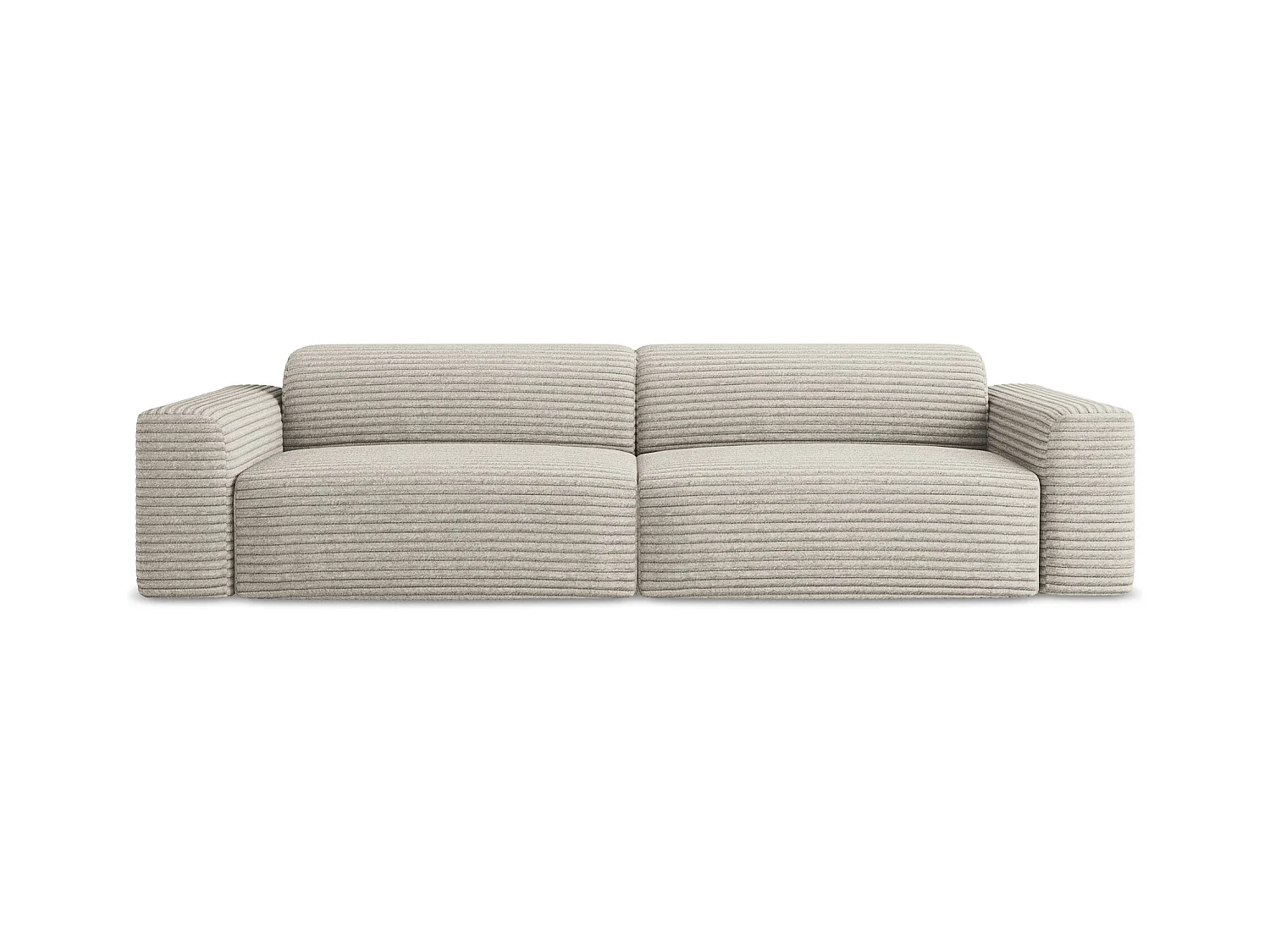 Modulares 4-Sitzer Sofa - - Cord - Dunkelbeige - KELI