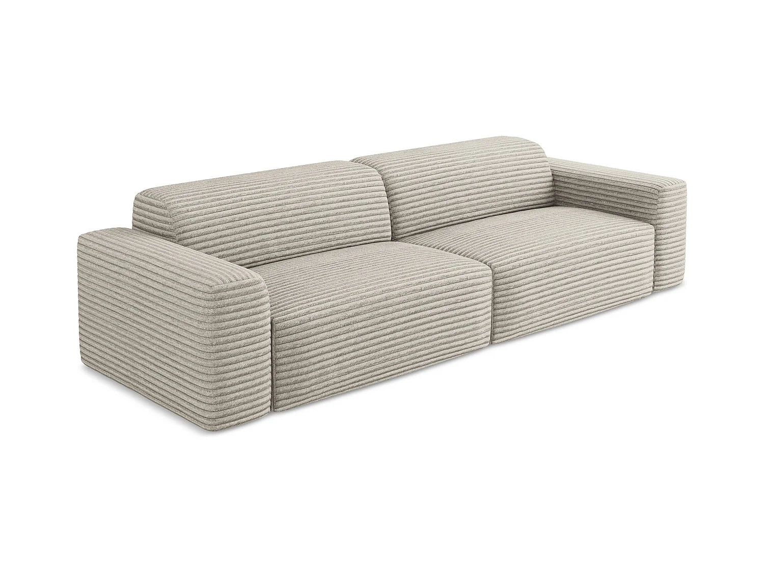 Modulares 4-Sitzer Sofa - - Cord - Dunkelbeige - KELI