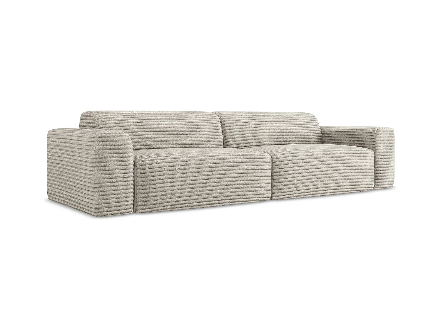 Canapé modulable 4 places en velours côtelé - beige foncé - KELI