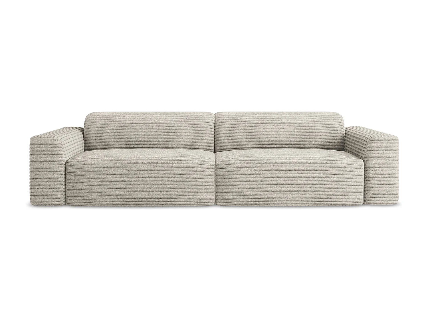 Sofá modular 4 lugares em cotelê bege escuro - KELI