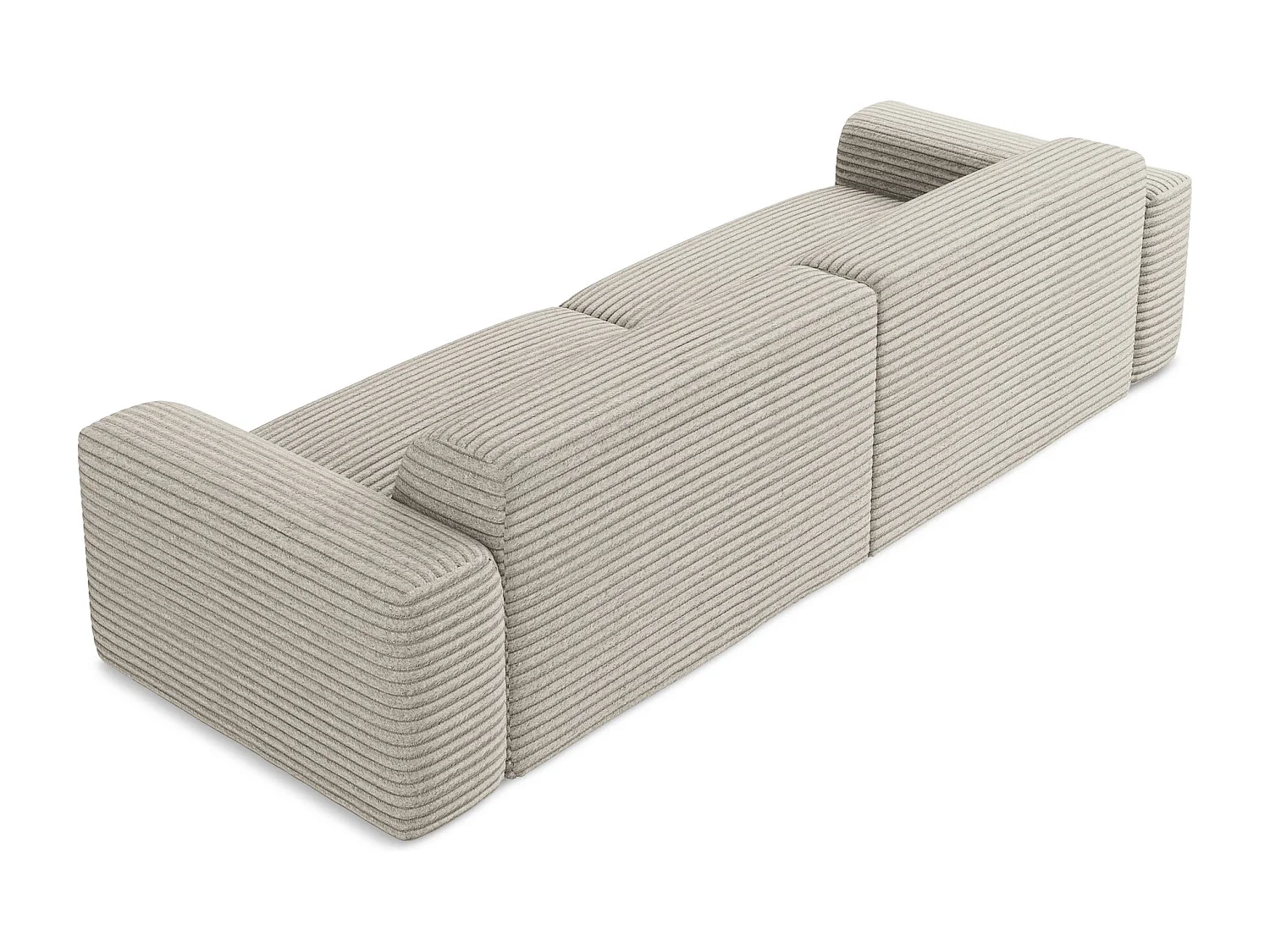 Sofá modular 4 lugares em cotelê bege escuro - KELI