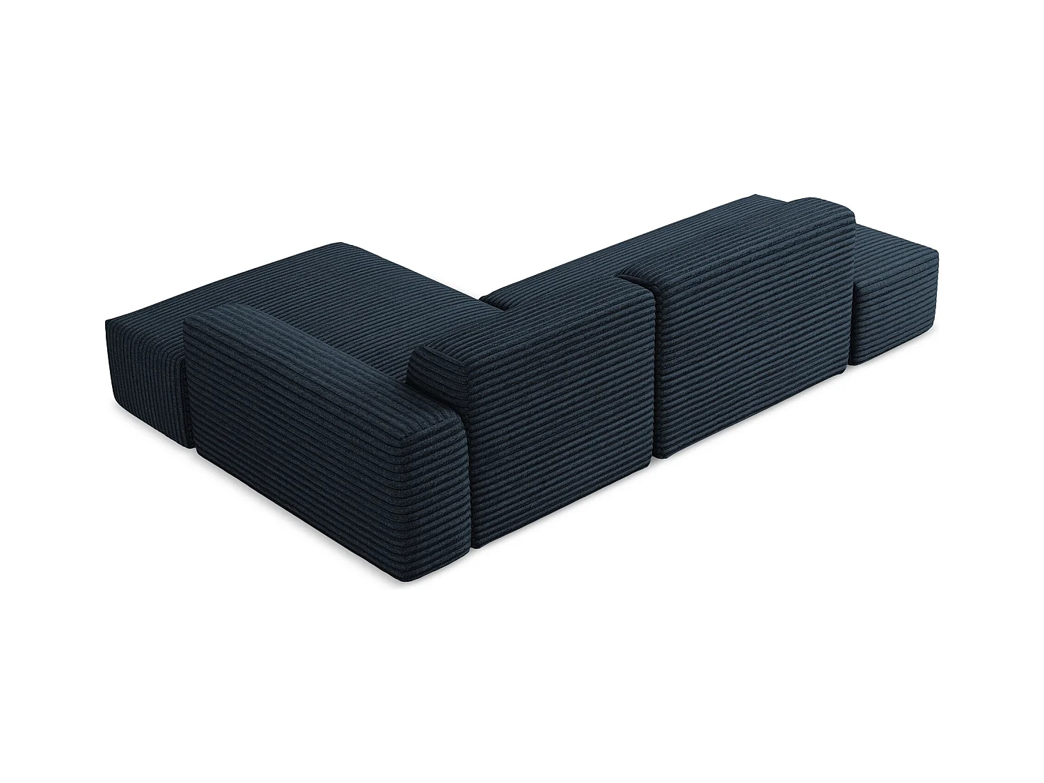 3-Sitzer Modulares Ecksofa - Ecke Links - Cord - Königsblau - KELI