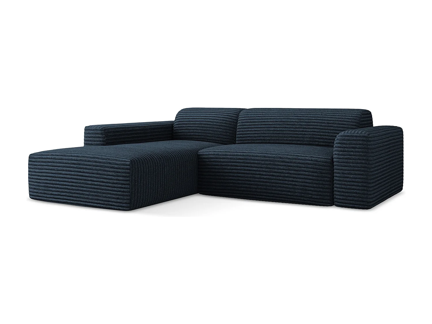 3-Sitzer Modulares Ecksofa - Ecke Links - Cord - Königsblau - KELI