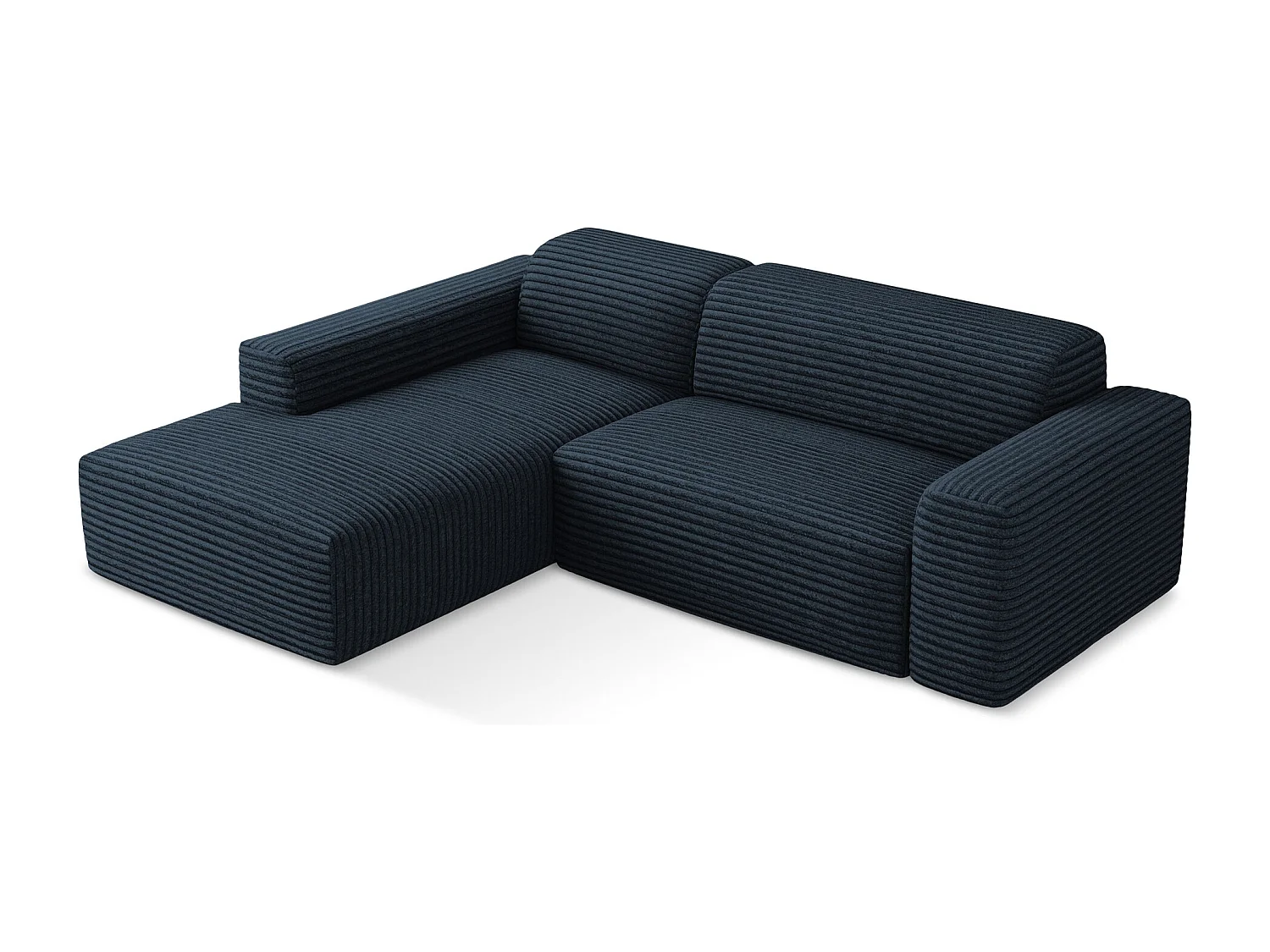 3-Sitzer Modulares Ecksofa - Ecke Links - Cord - Königsblau - KELI