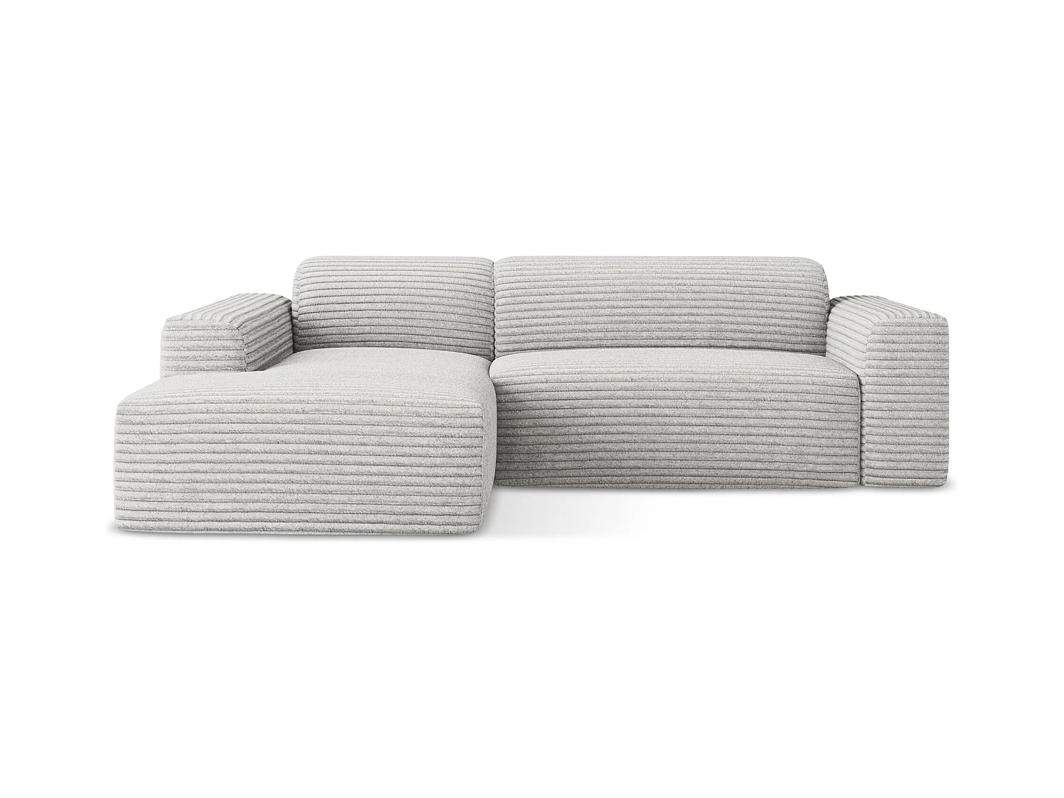 3-Sitzer Modulares Ecksofa - Ecke Links - Cord - Hellgrau - KELI