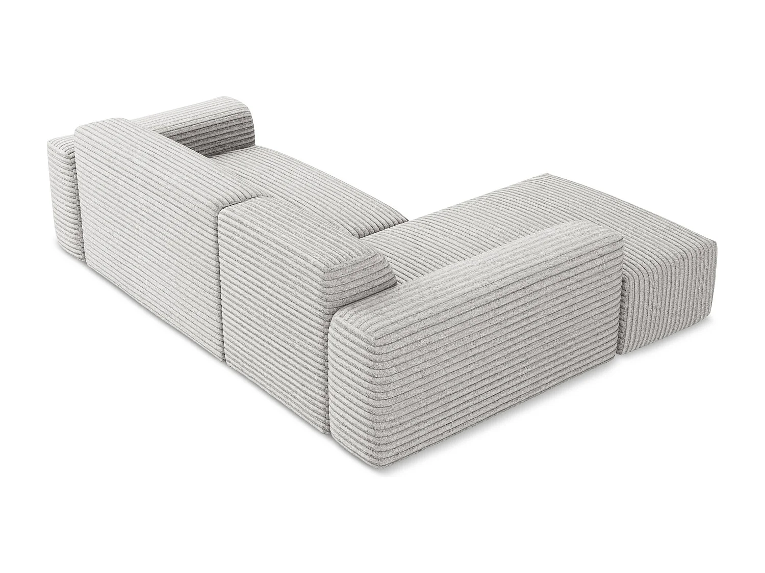 3-Sitzer Modulares Ecksofa - Ecke Links - Cord - Hellgrau - KELI