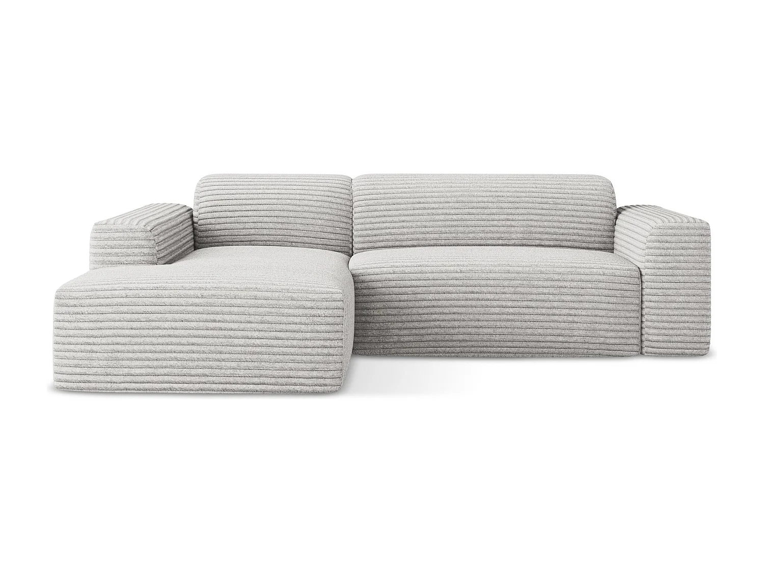 3-Sitzer Modulares Ecksofa - Ecke Links - Cord - Hellgrau - KELI