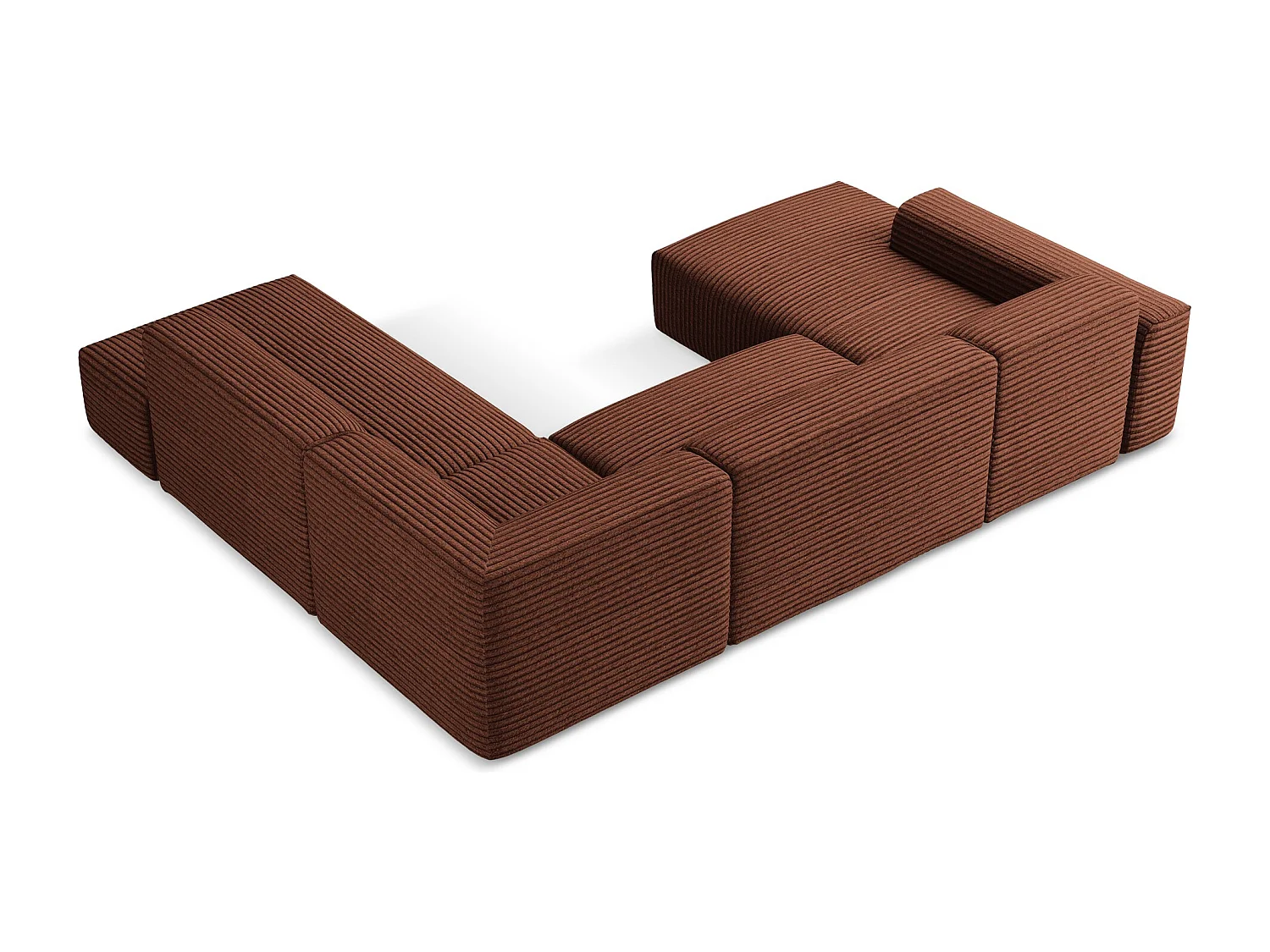 Große Wohnlandschaft Rechts - - Cord - Terrakotta - KELI