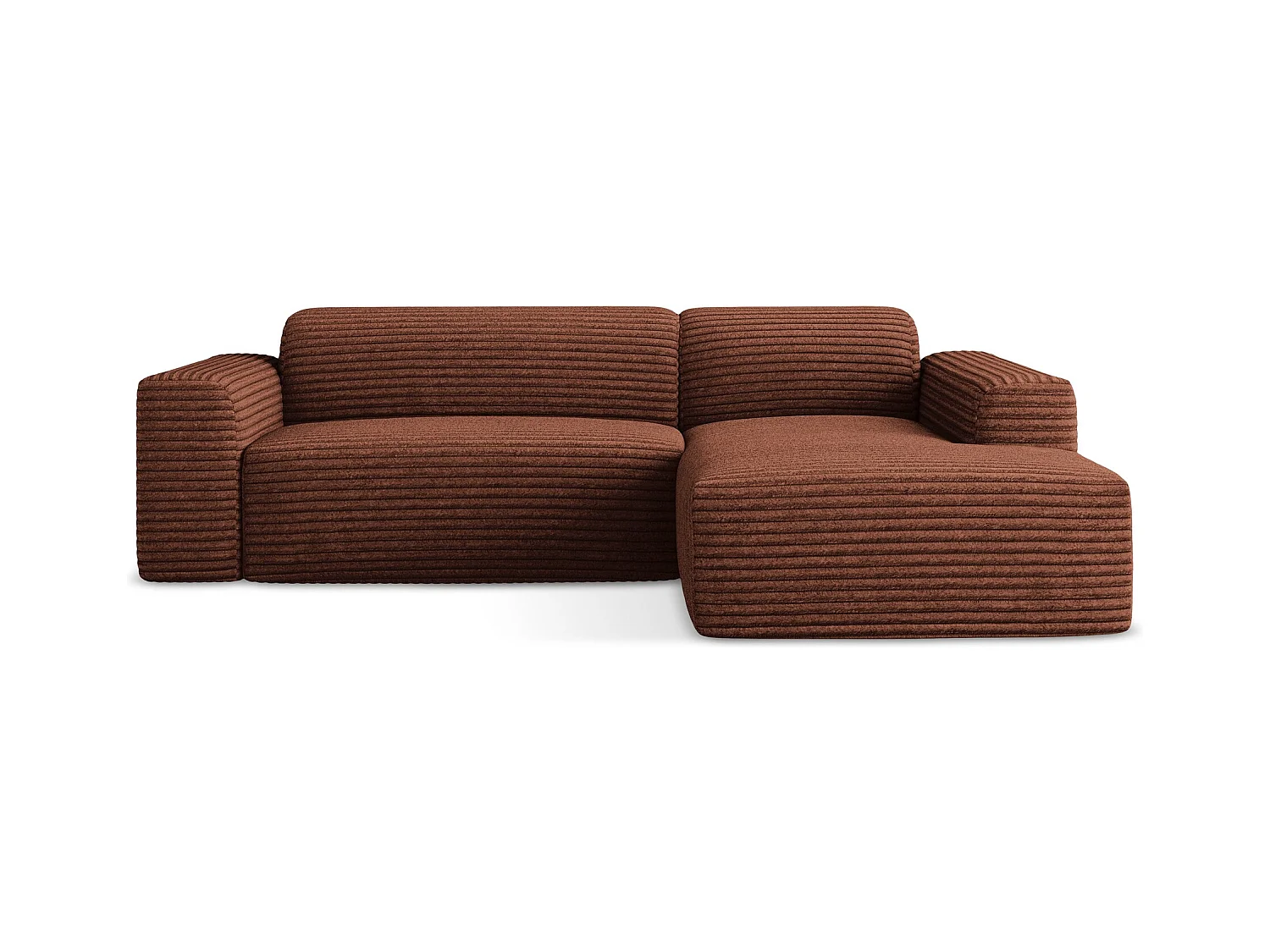 3-Sitzer Modulares Ecksofa - Ecke Rechts - Cord - Terrakotta - KELI